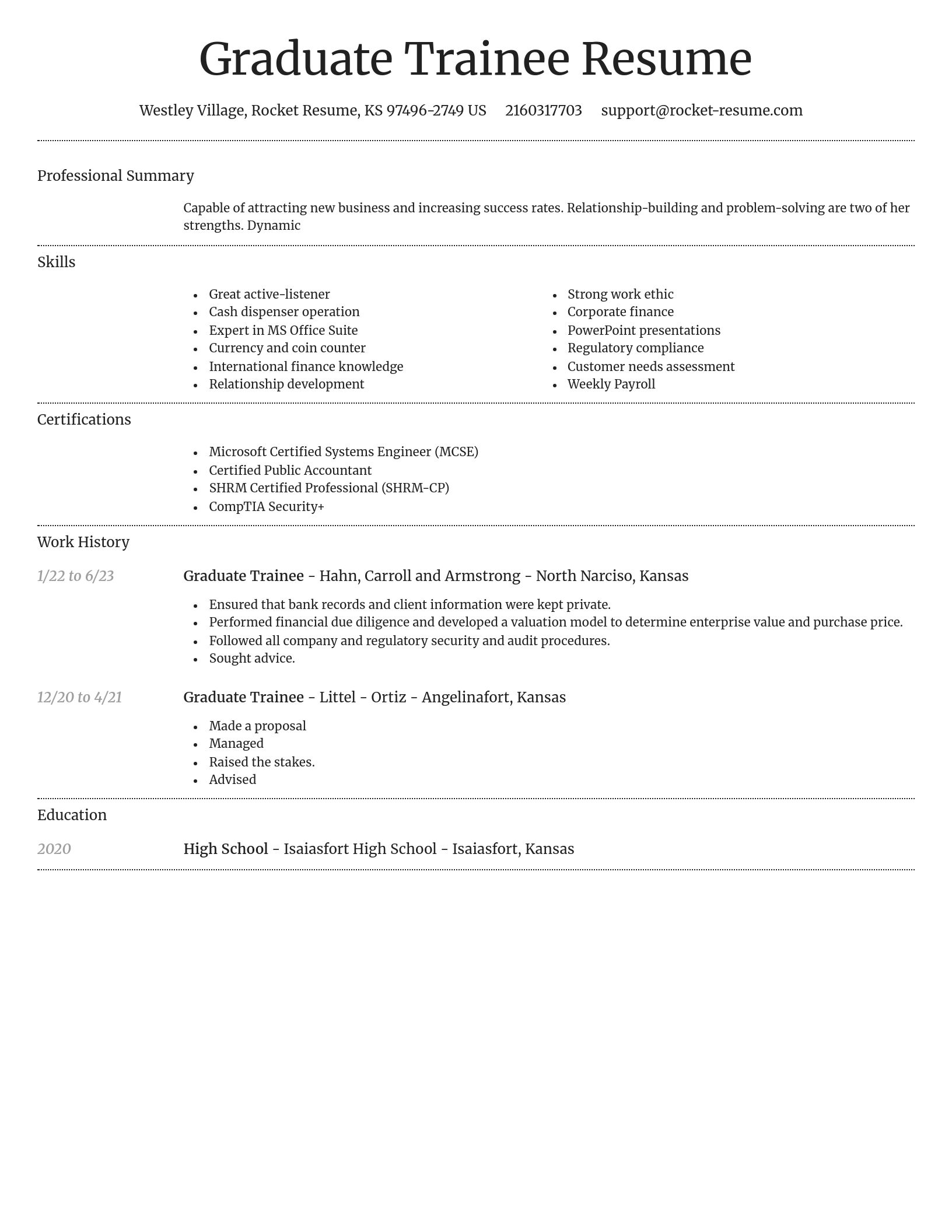 Dignified resume template