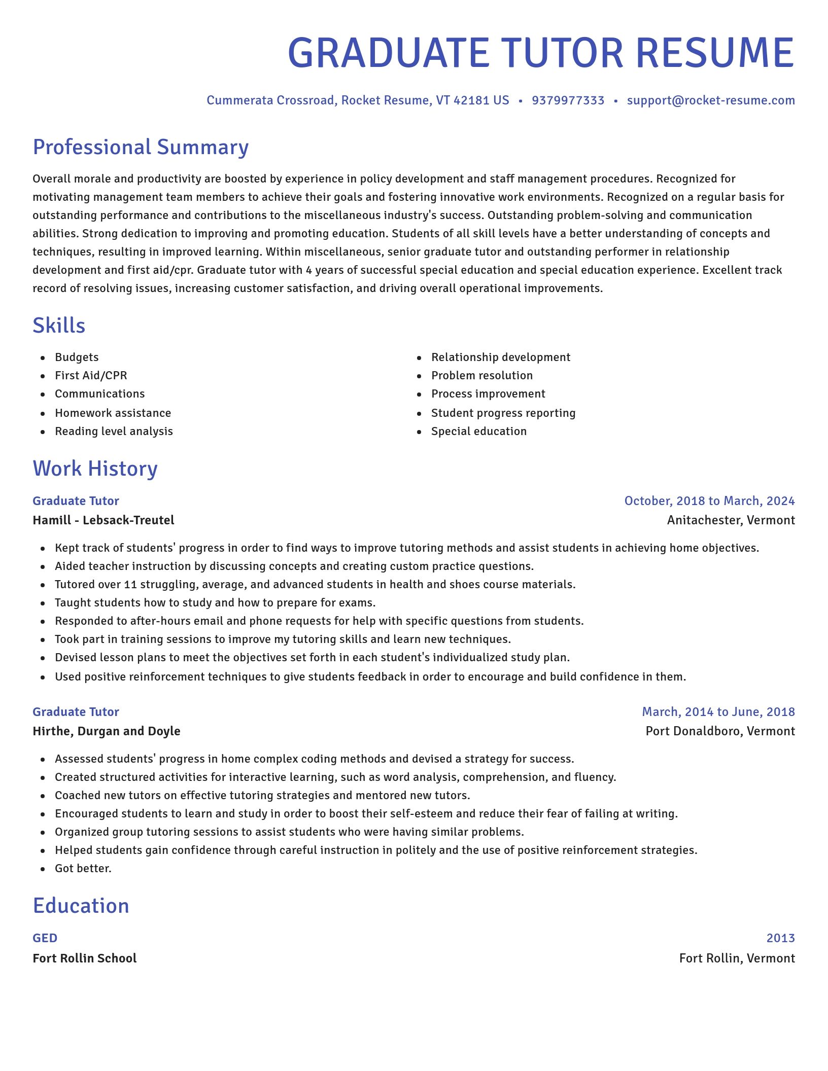 Novel resume template
