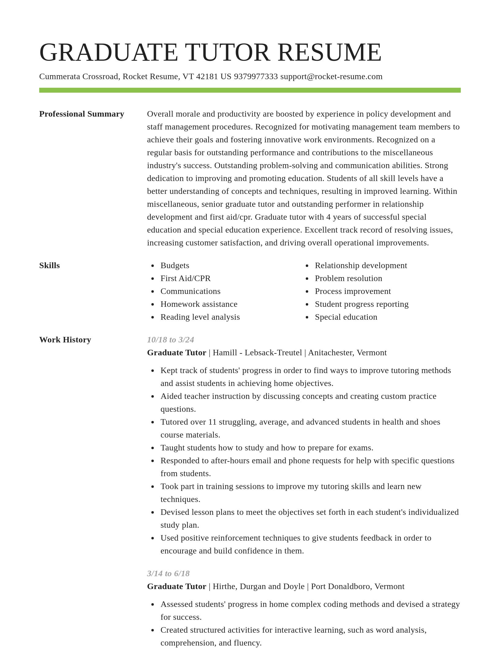 Smart resume template