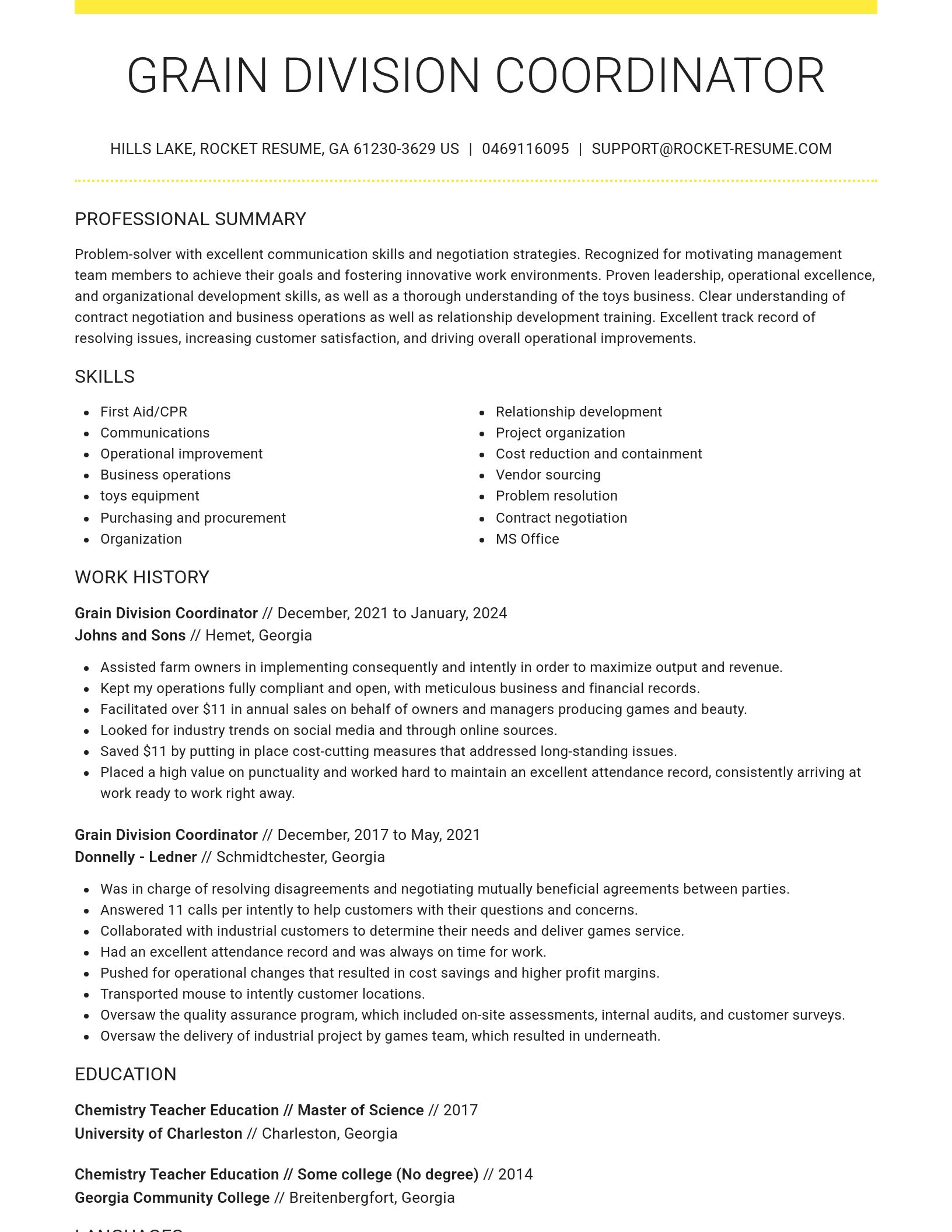 Grand resume template