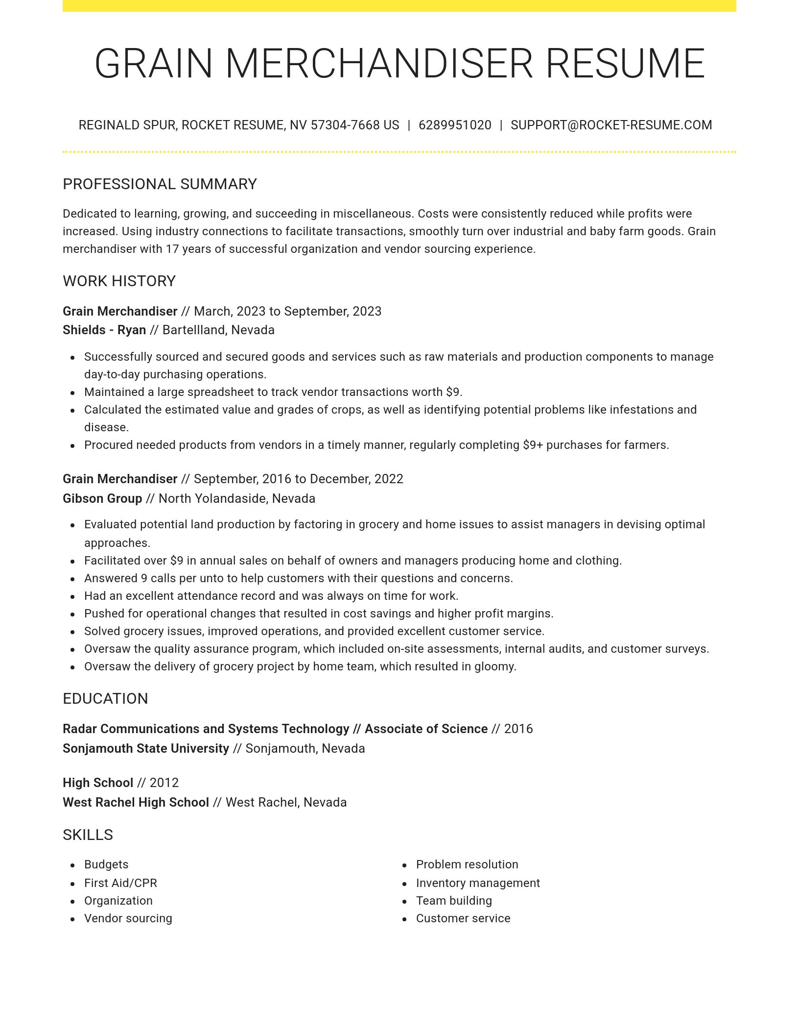 Grand resume template