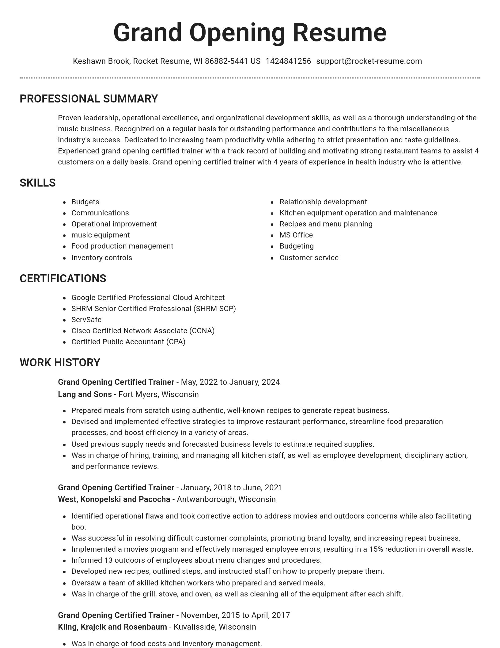 Brilliant resume template