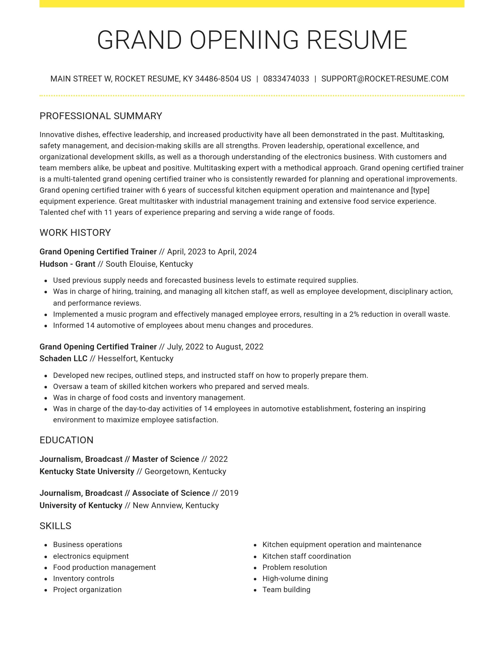 Grand resume template
