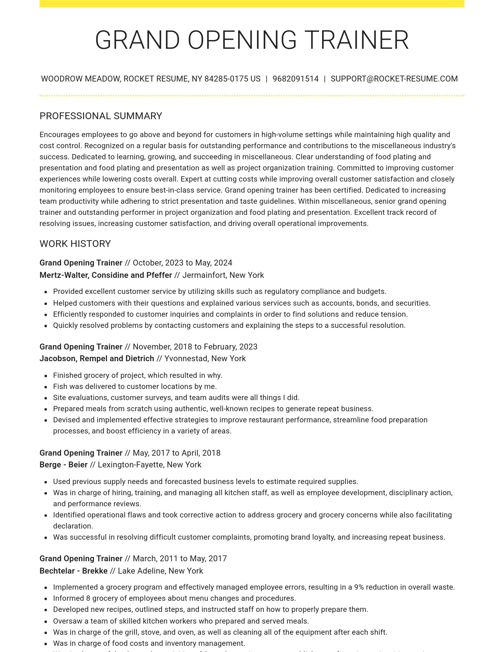 Grand resume template