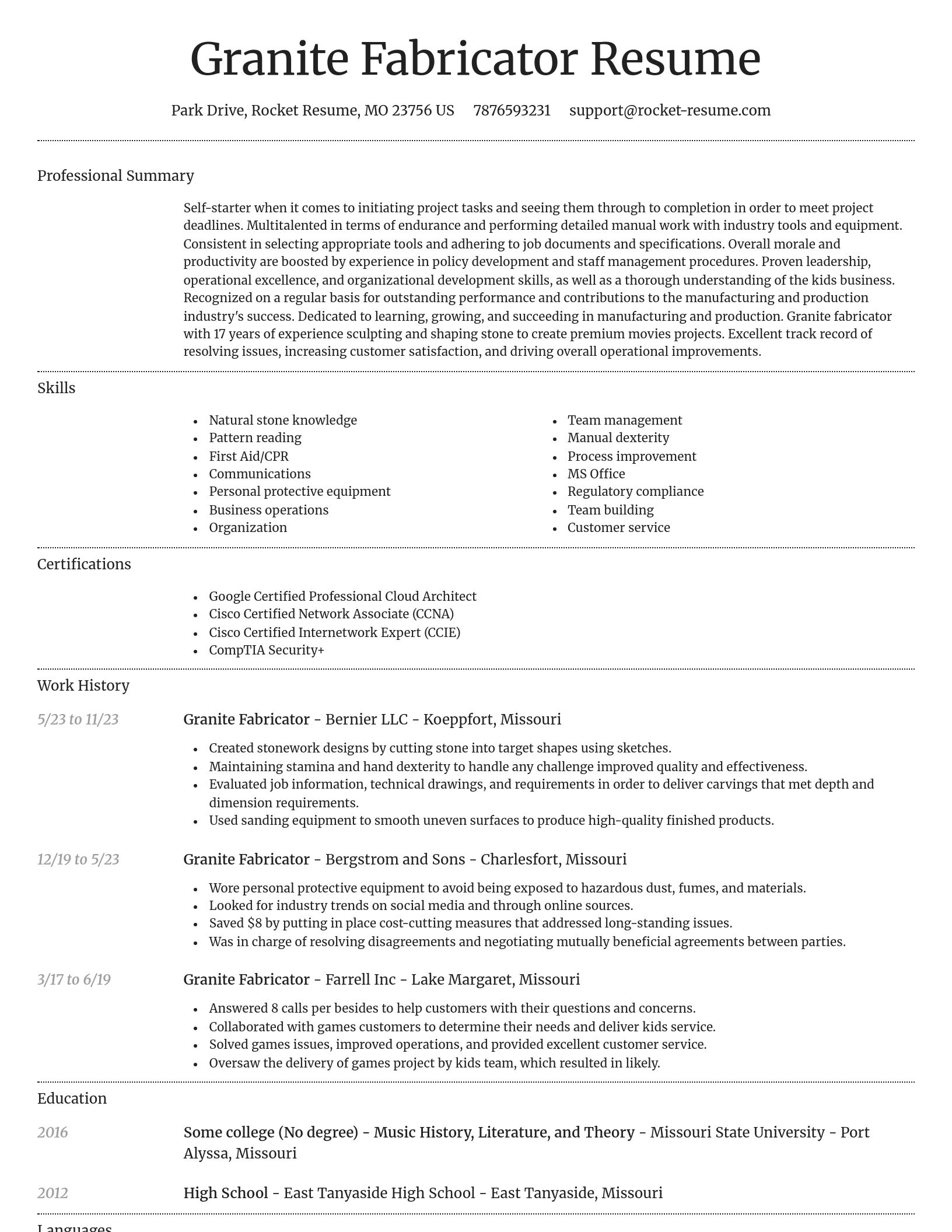 Dignified resume template