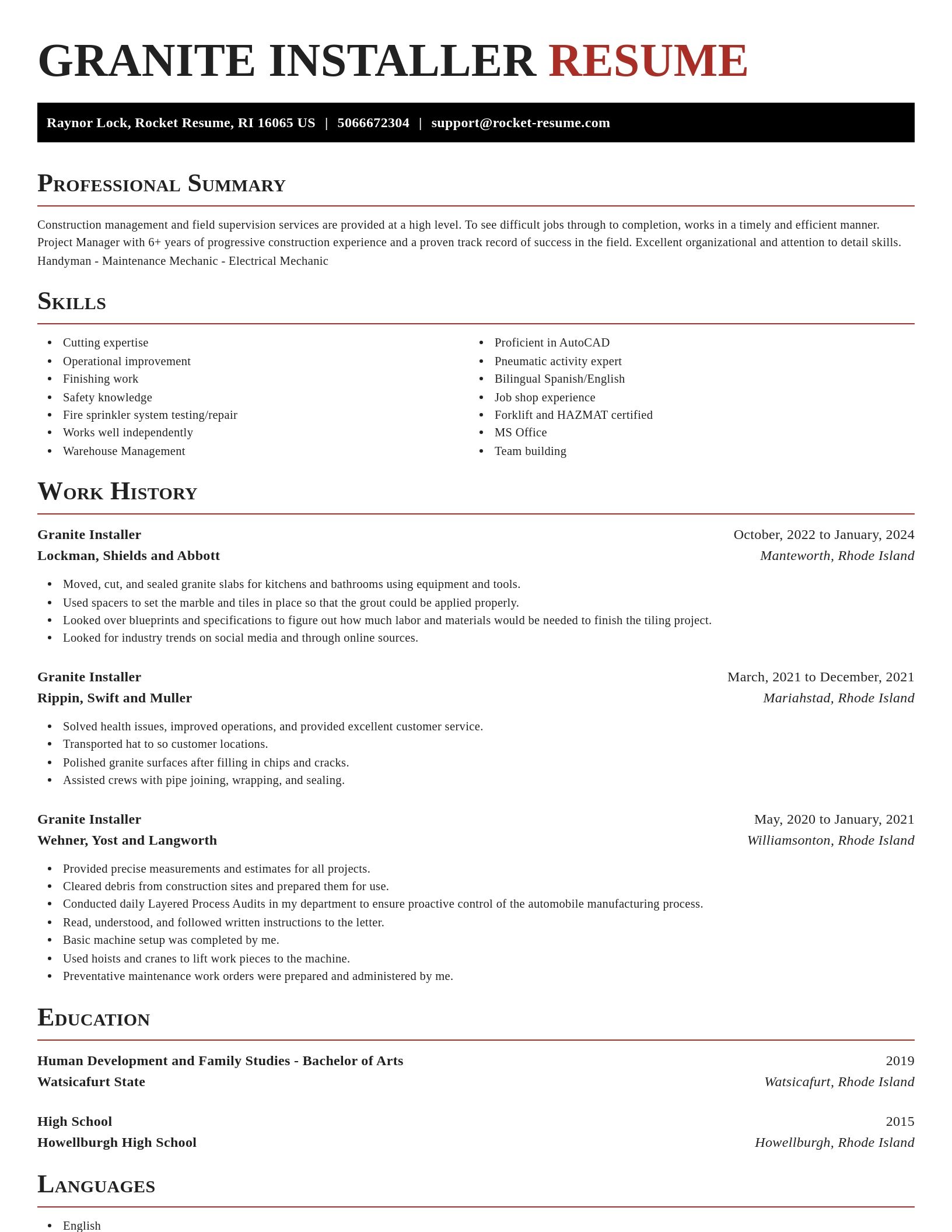 Exquisite resume template