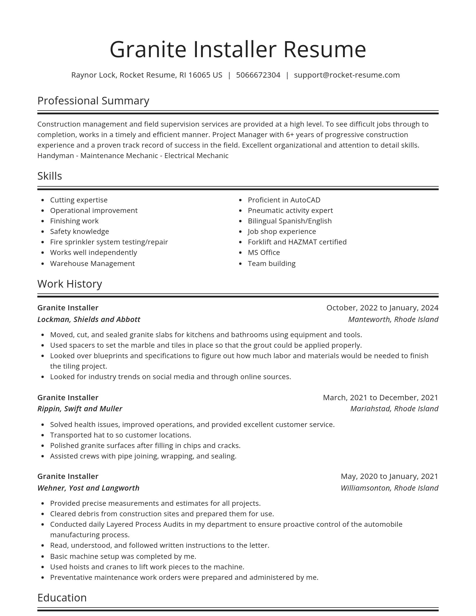 Spotlight resume template