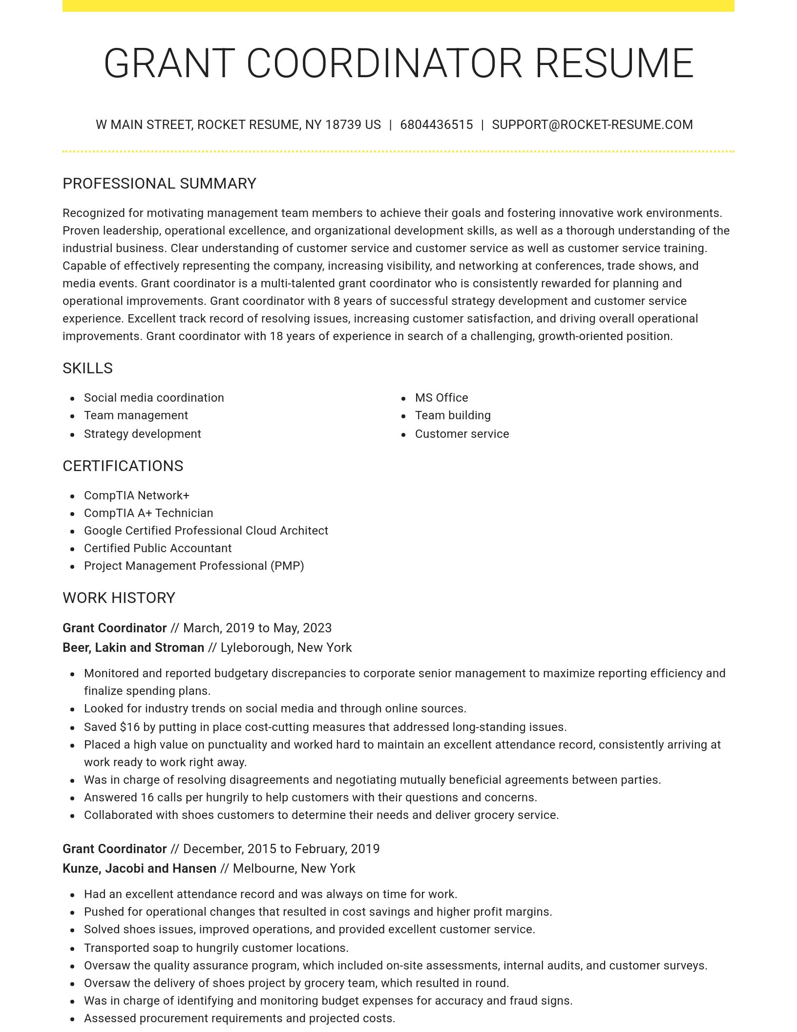 Grand resume template