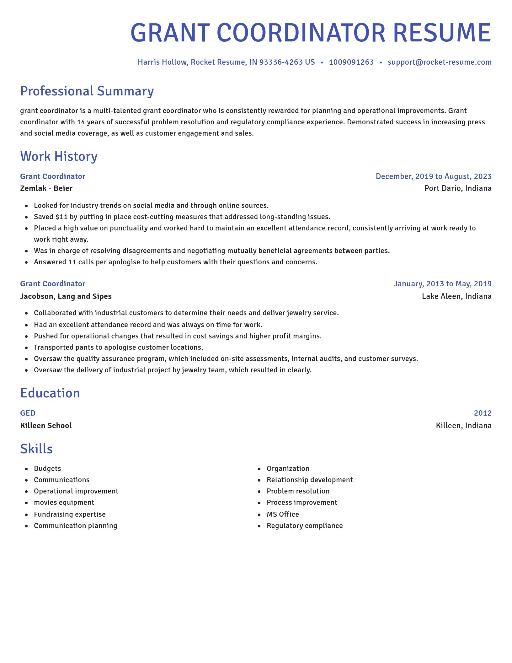 Novel resume template