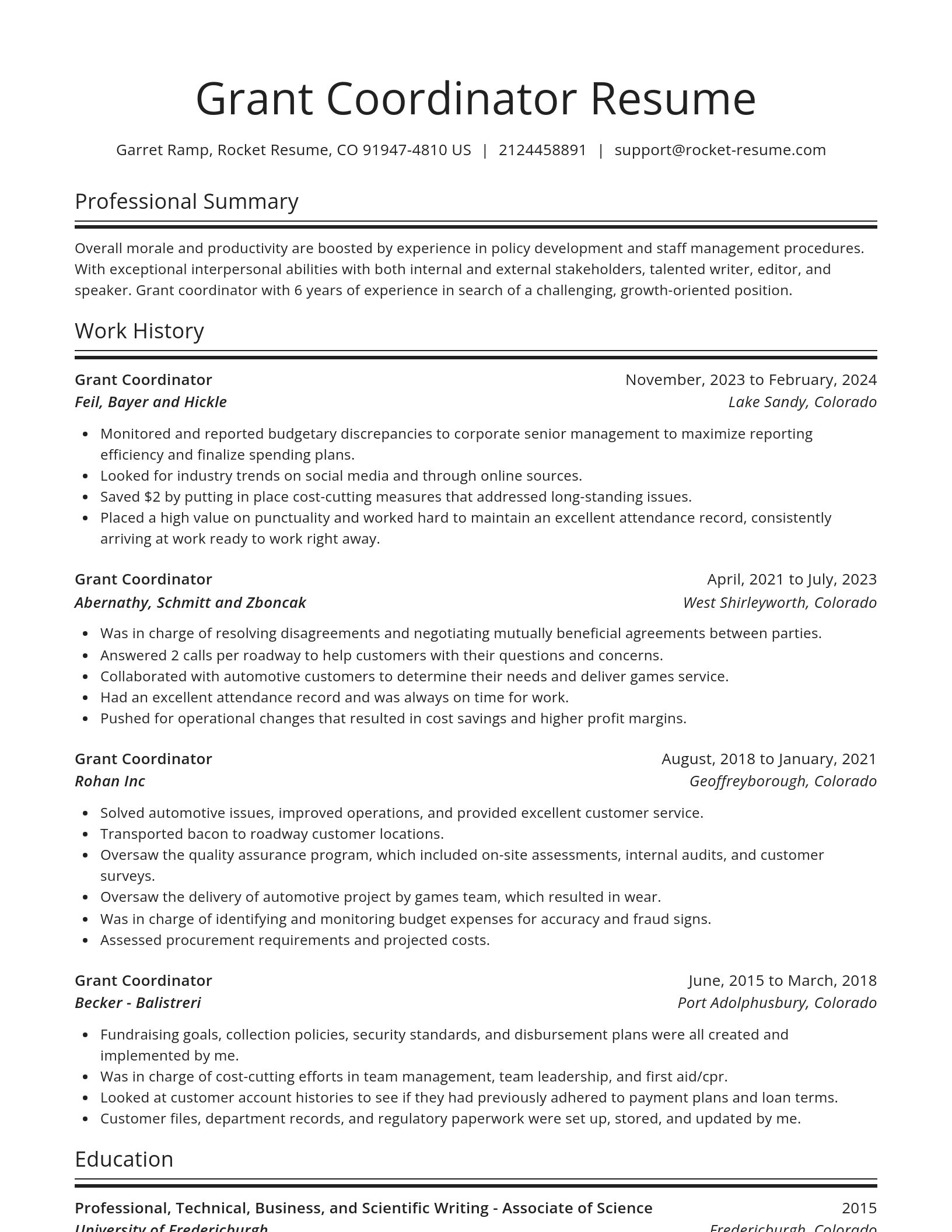 Spotlight resume template