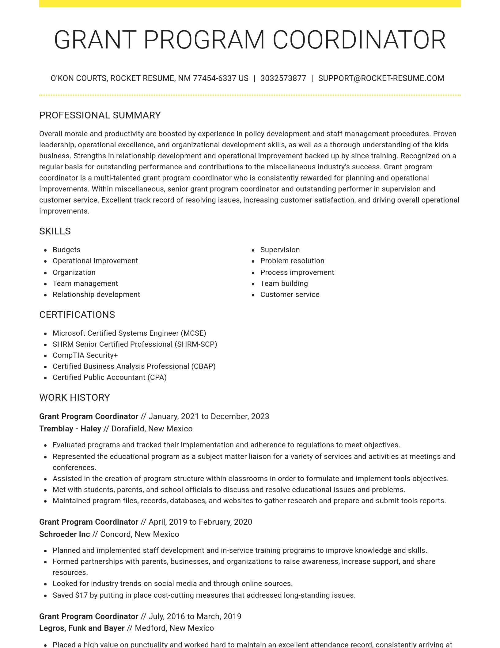 Grand resume template