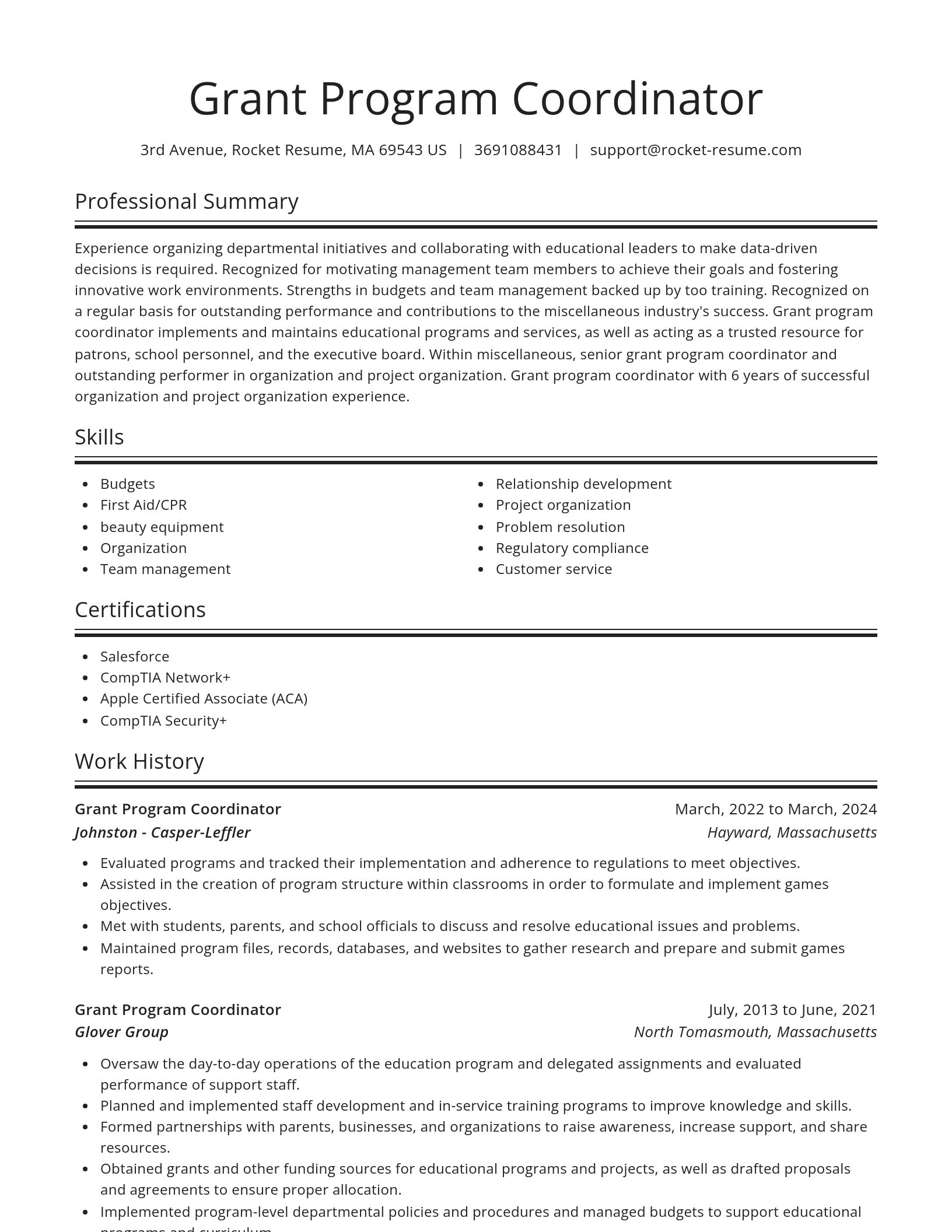 Spotlight resume template
