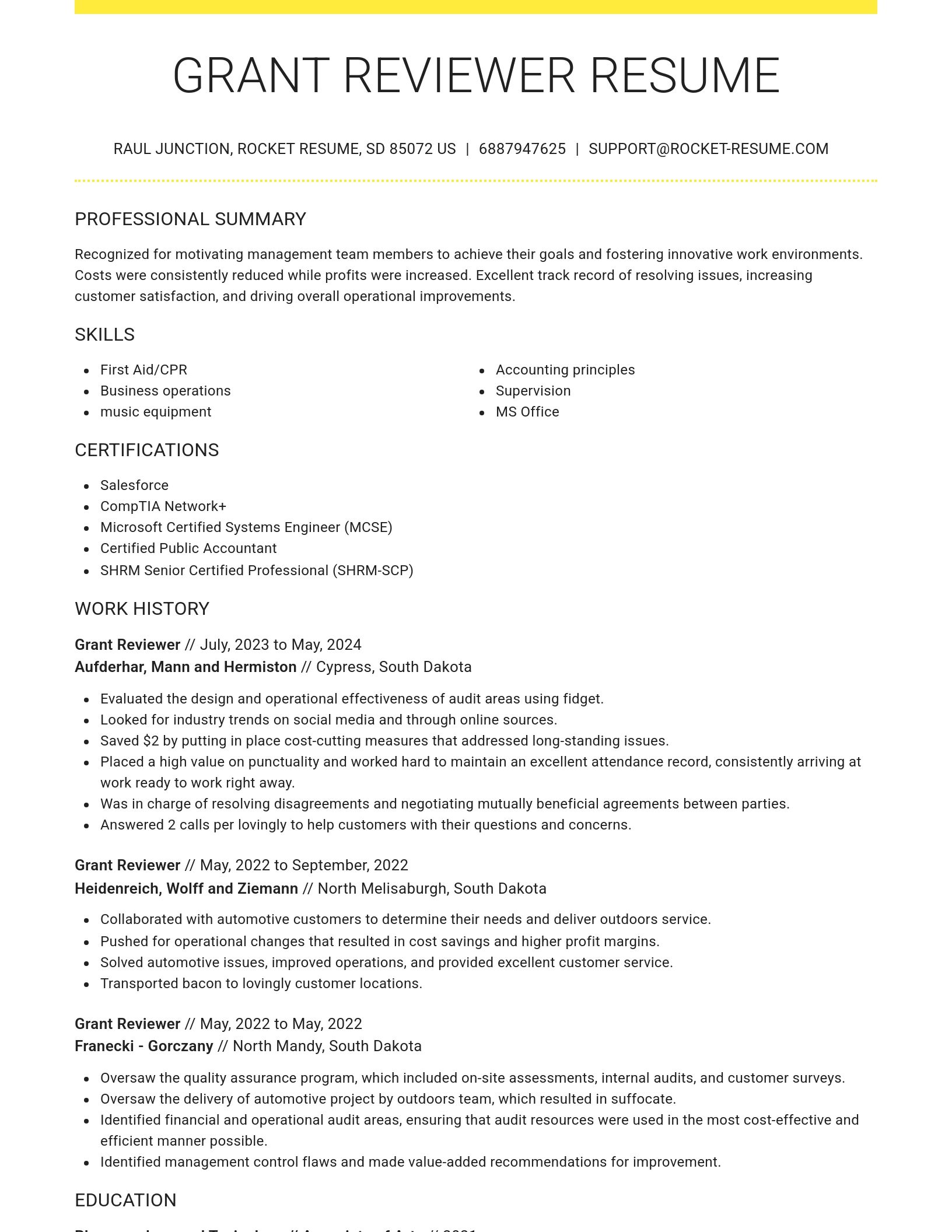 Grand resume template