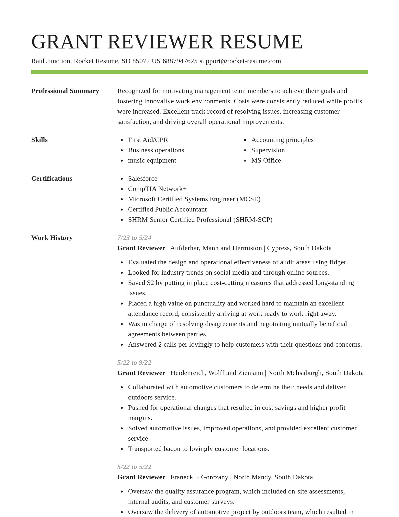 Smart resume template