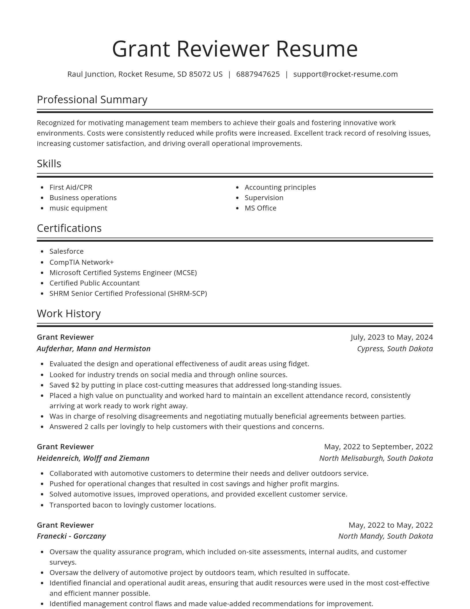 Spotlight resume template
