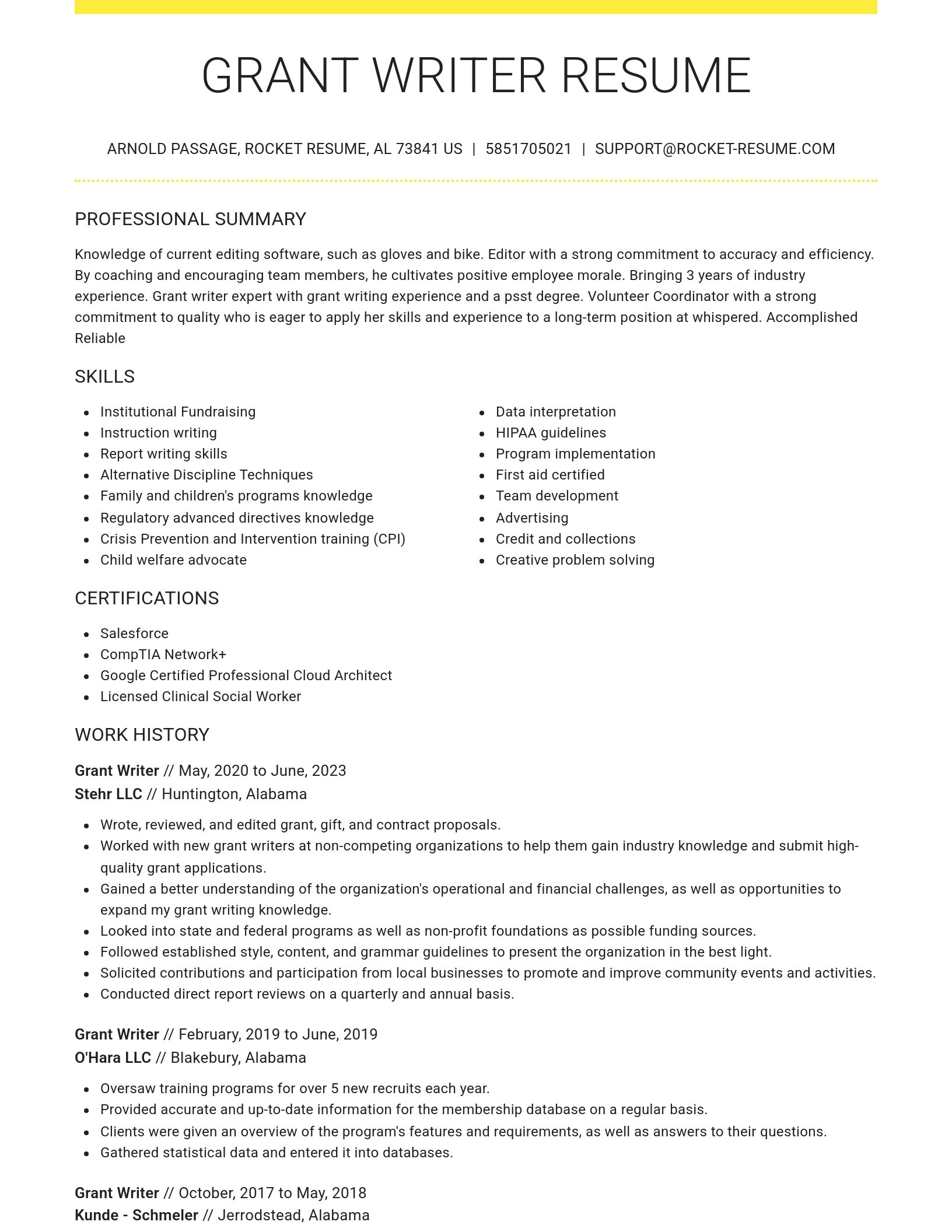 Grand resume template