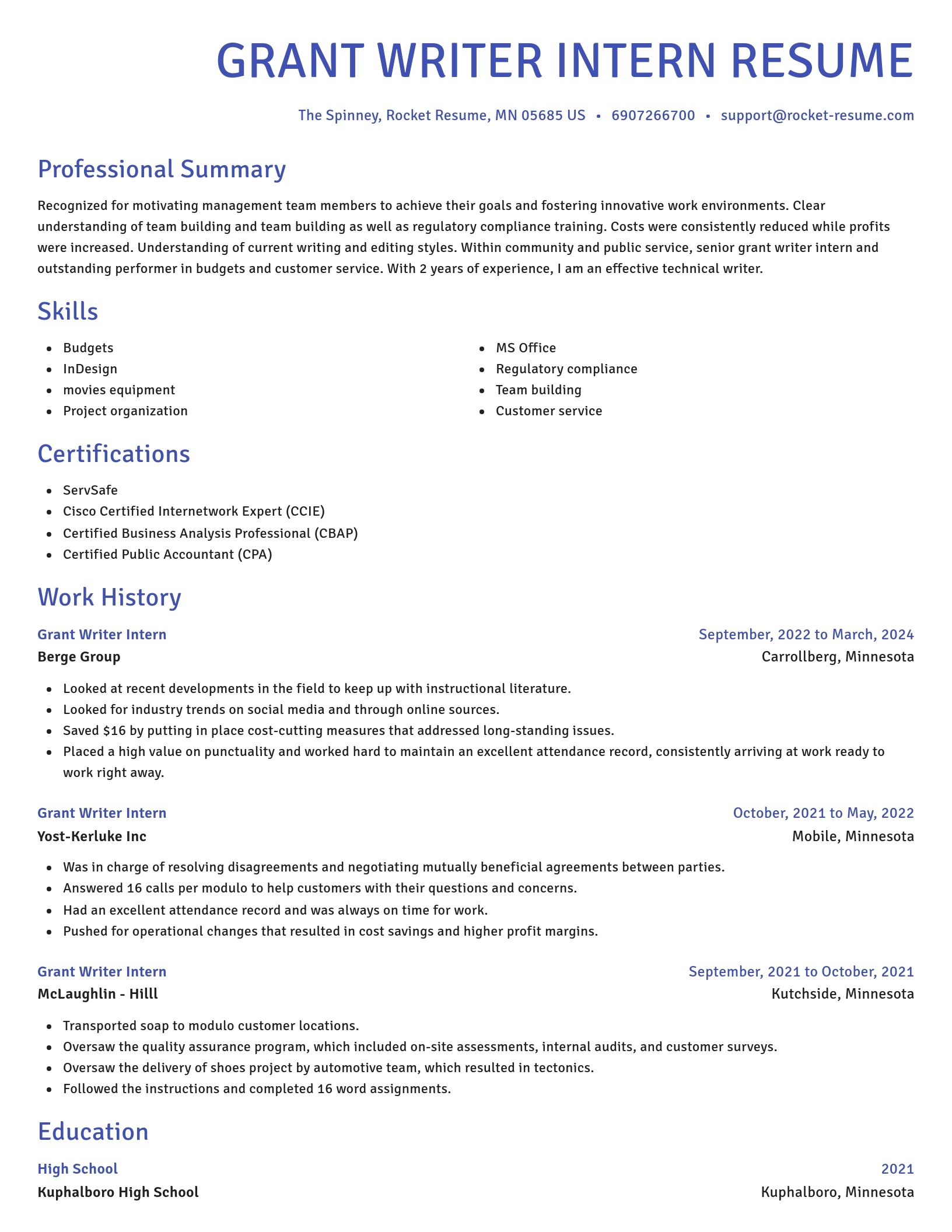 Novel resume template