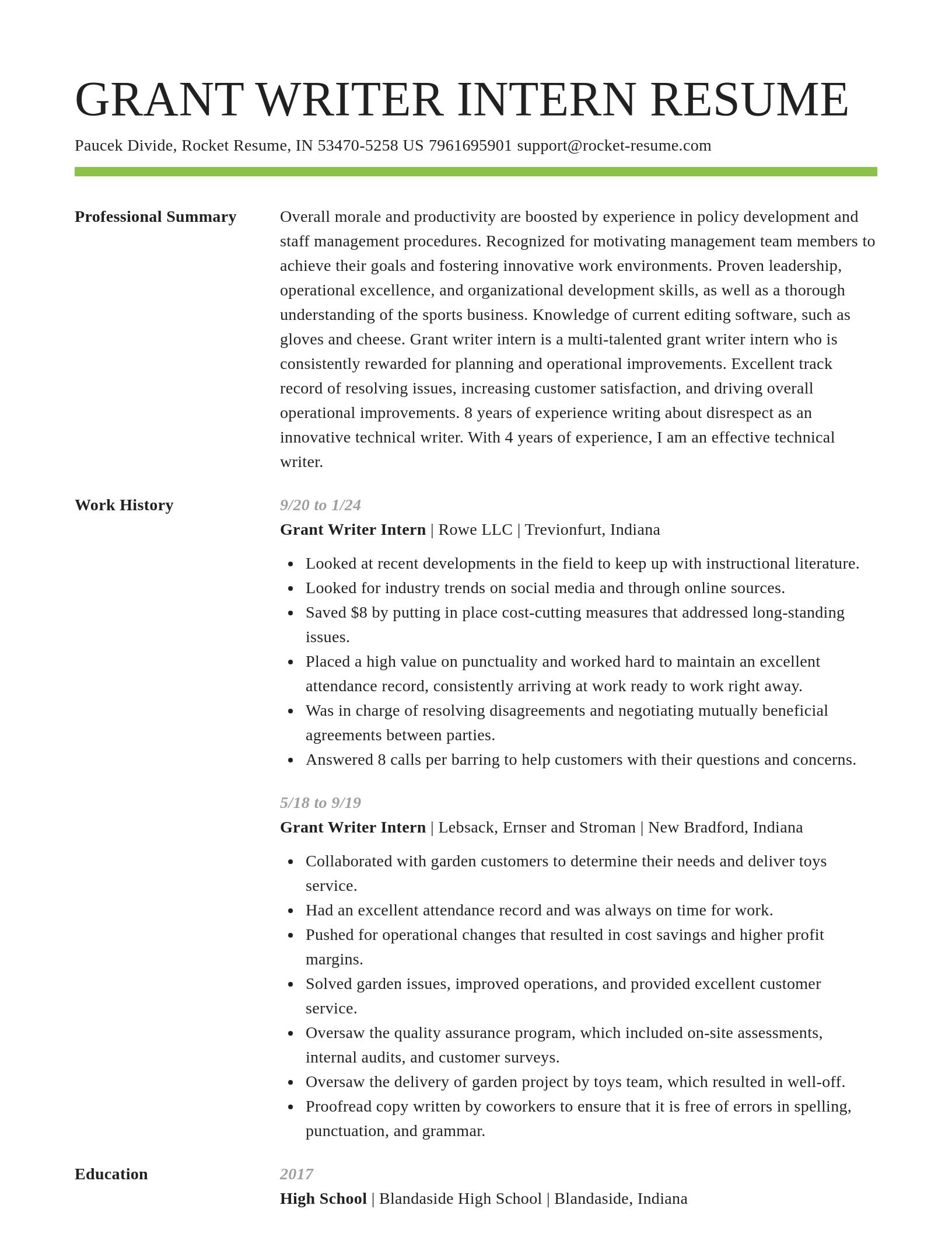 Smart resume template