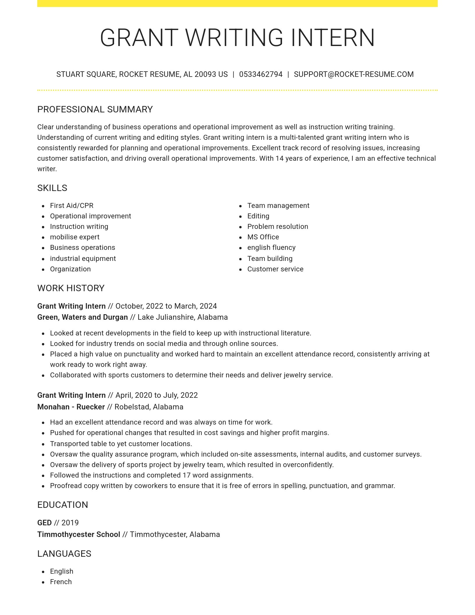 Grand resume template