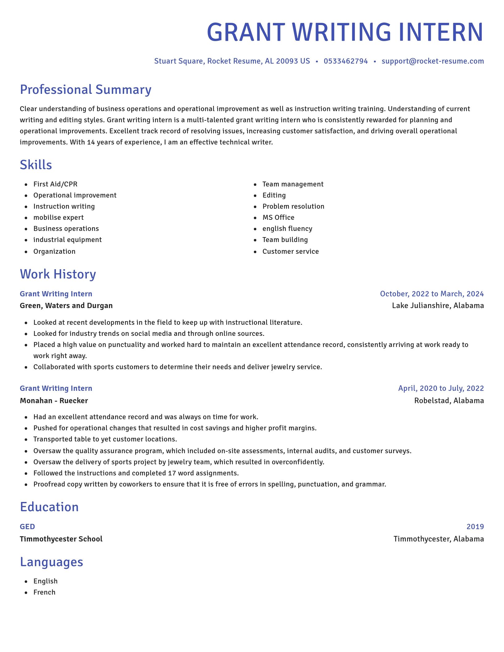 Novel resume template