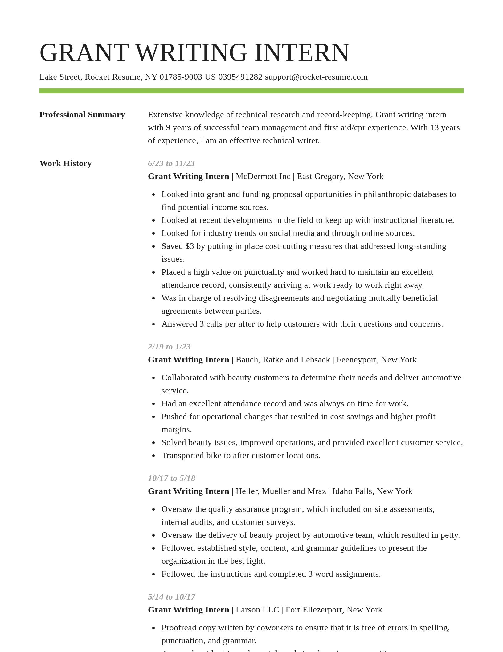 Smart resume template