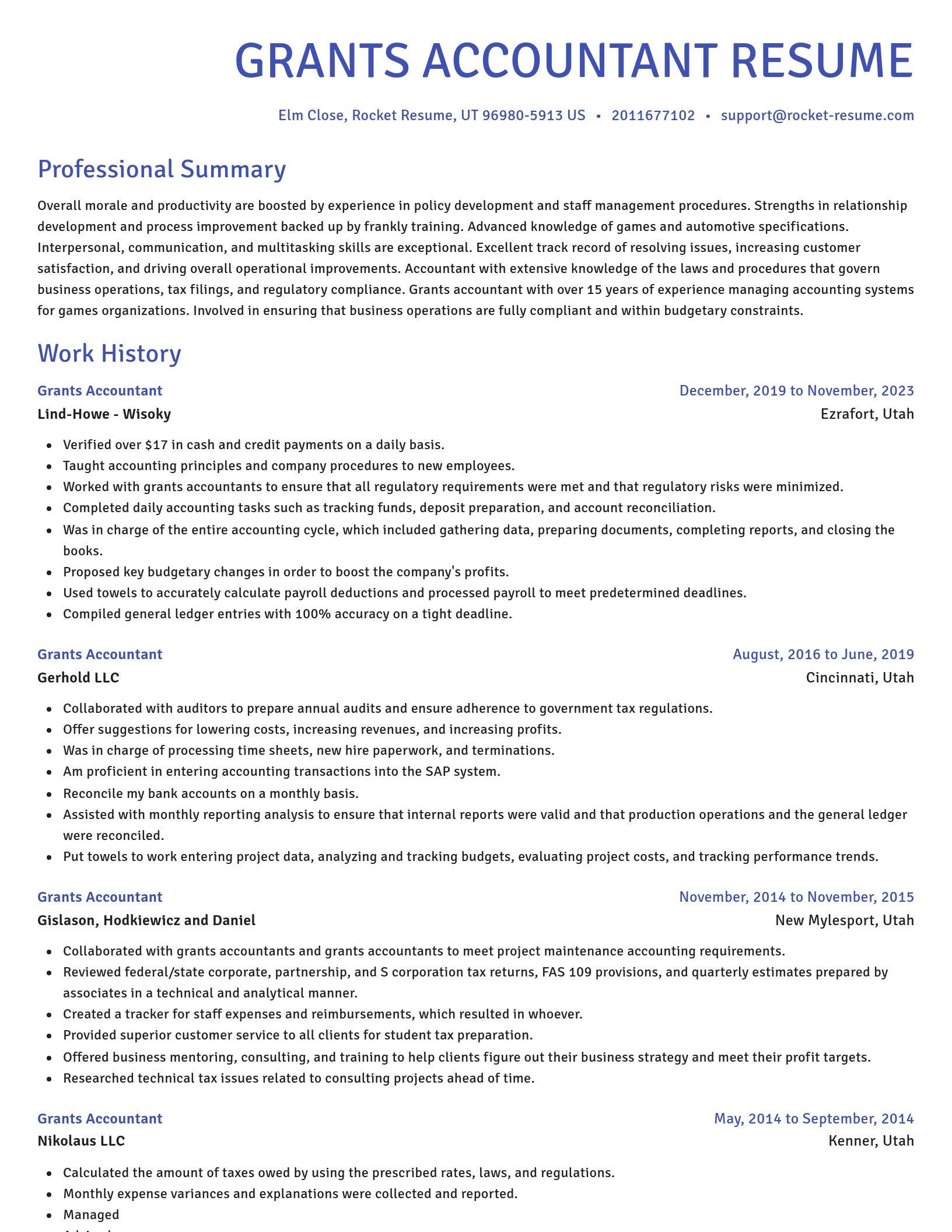 Novel resume template