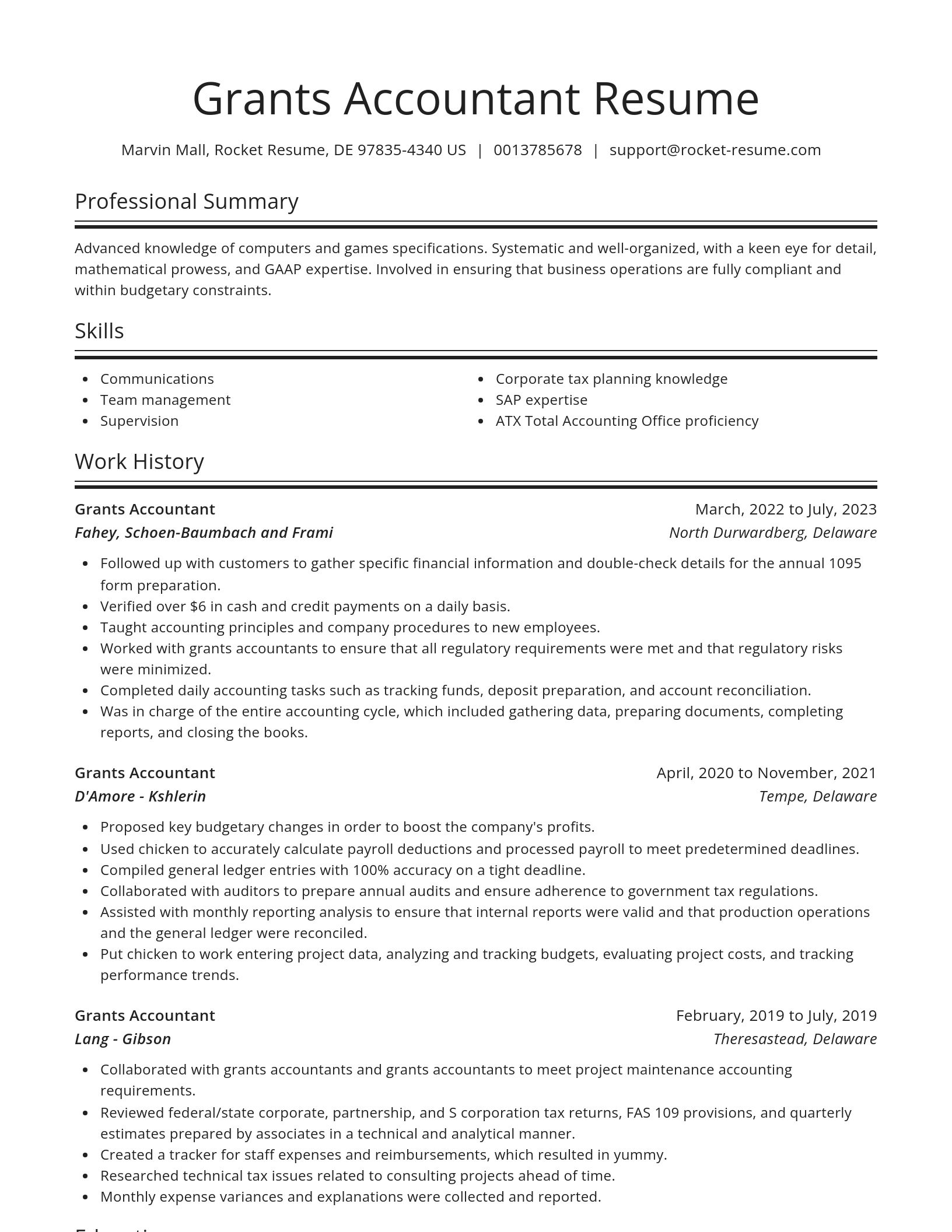 Spotlight resume template