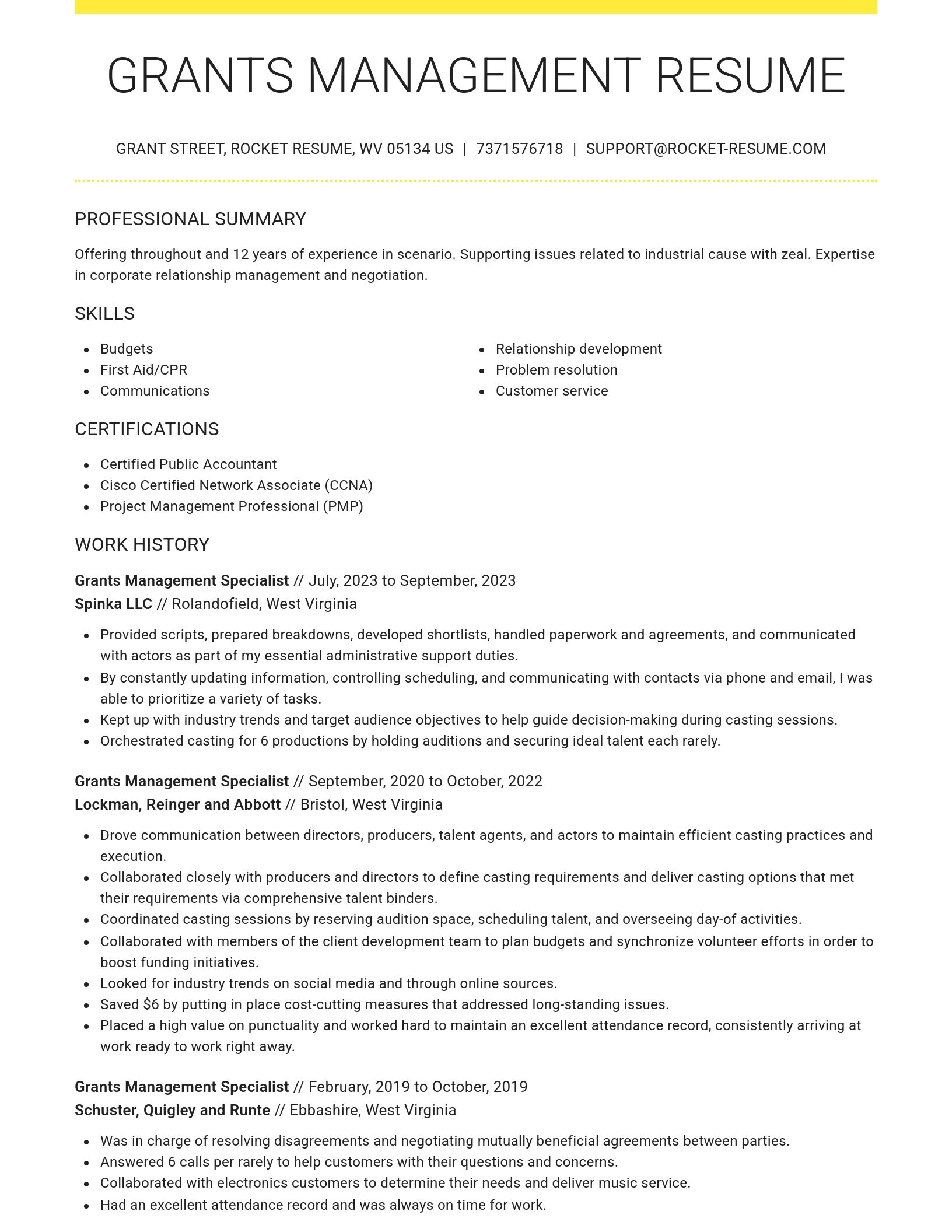 Grand resume template