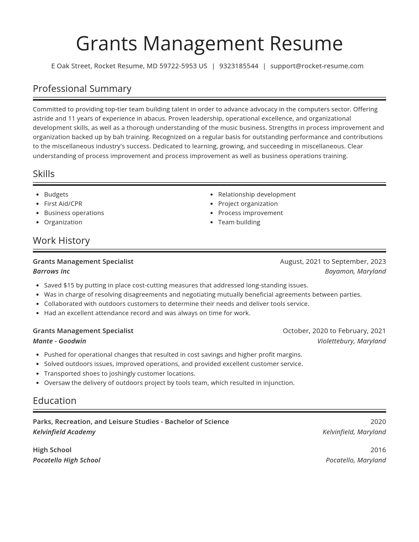 Spotlight resume template