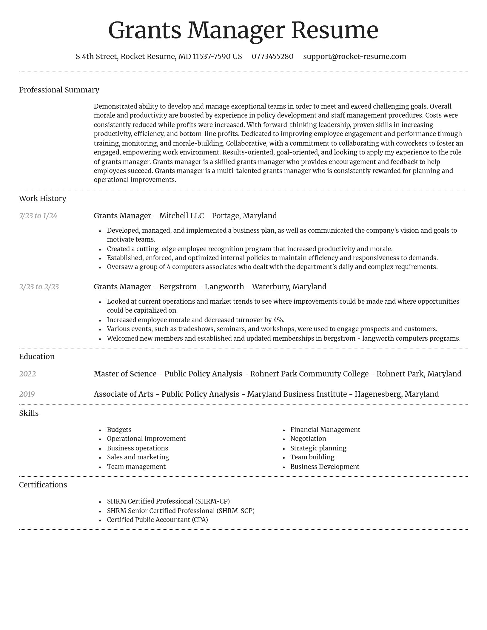 Dignified resume template