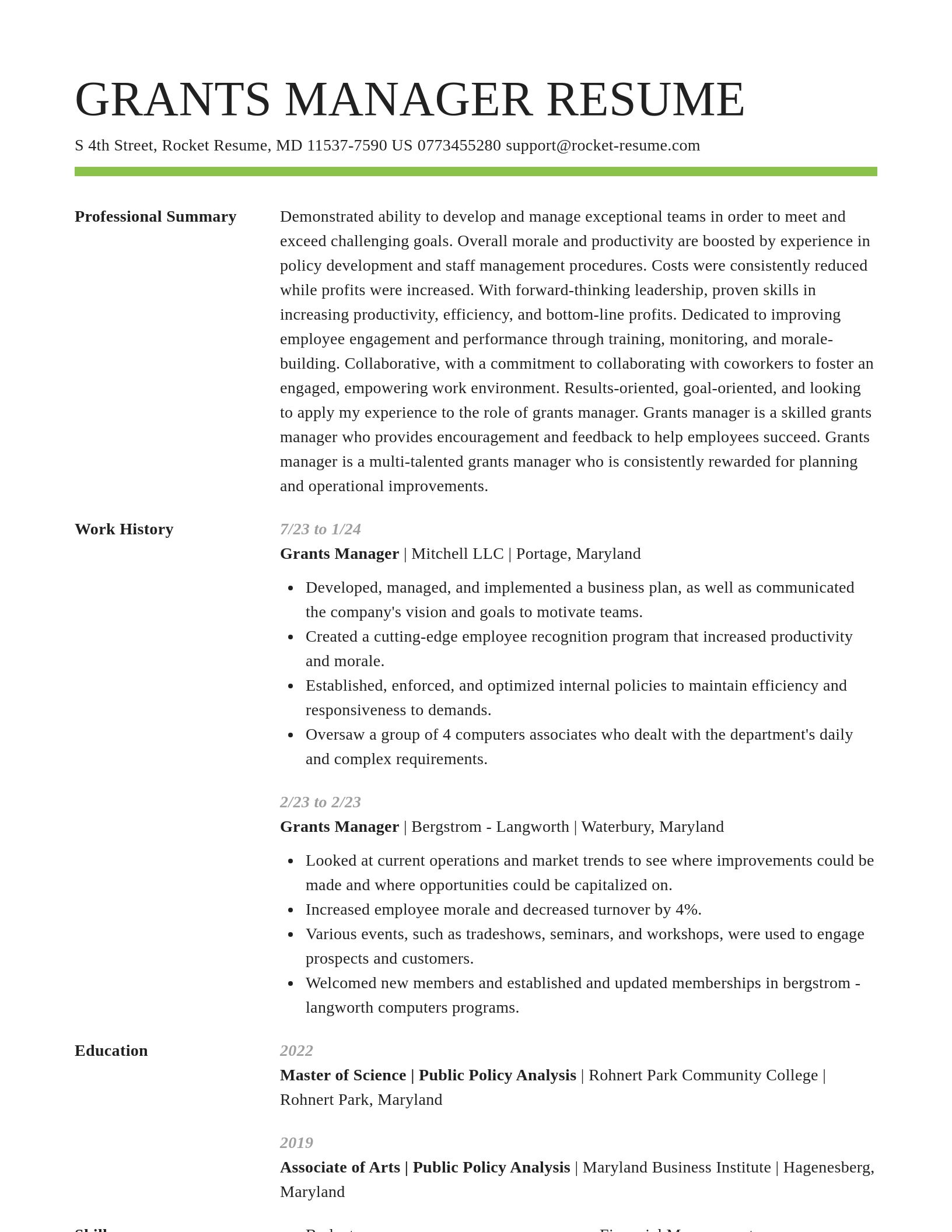 Smart resume template