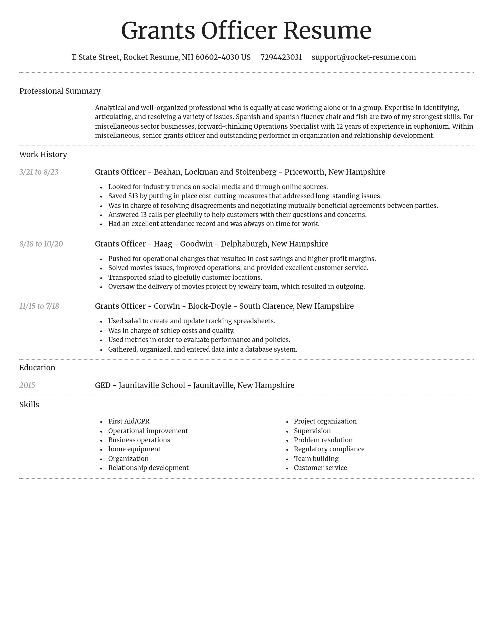 Dignified resume template