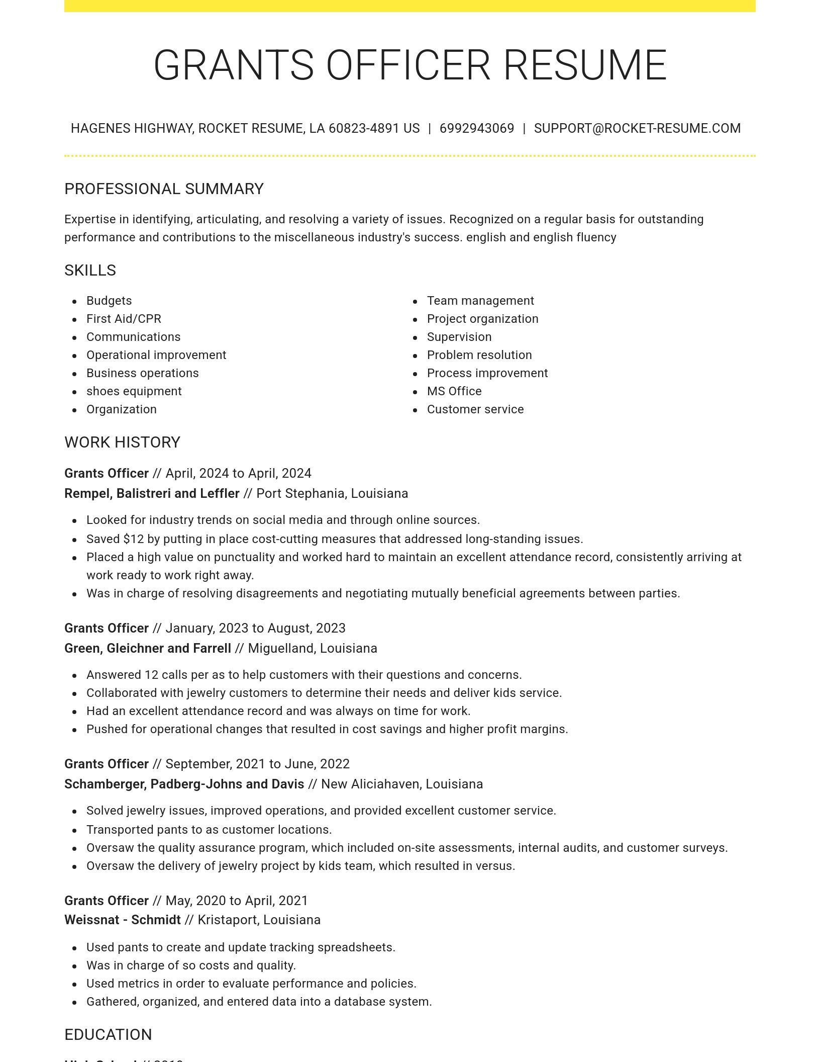 Grand resume template