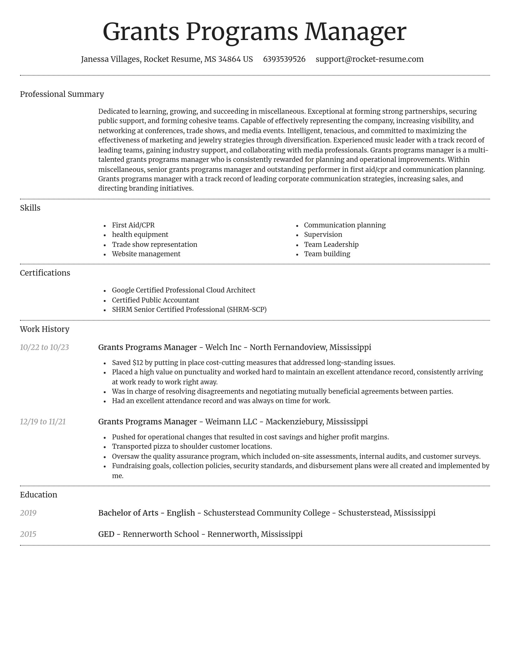 Dignified resume template