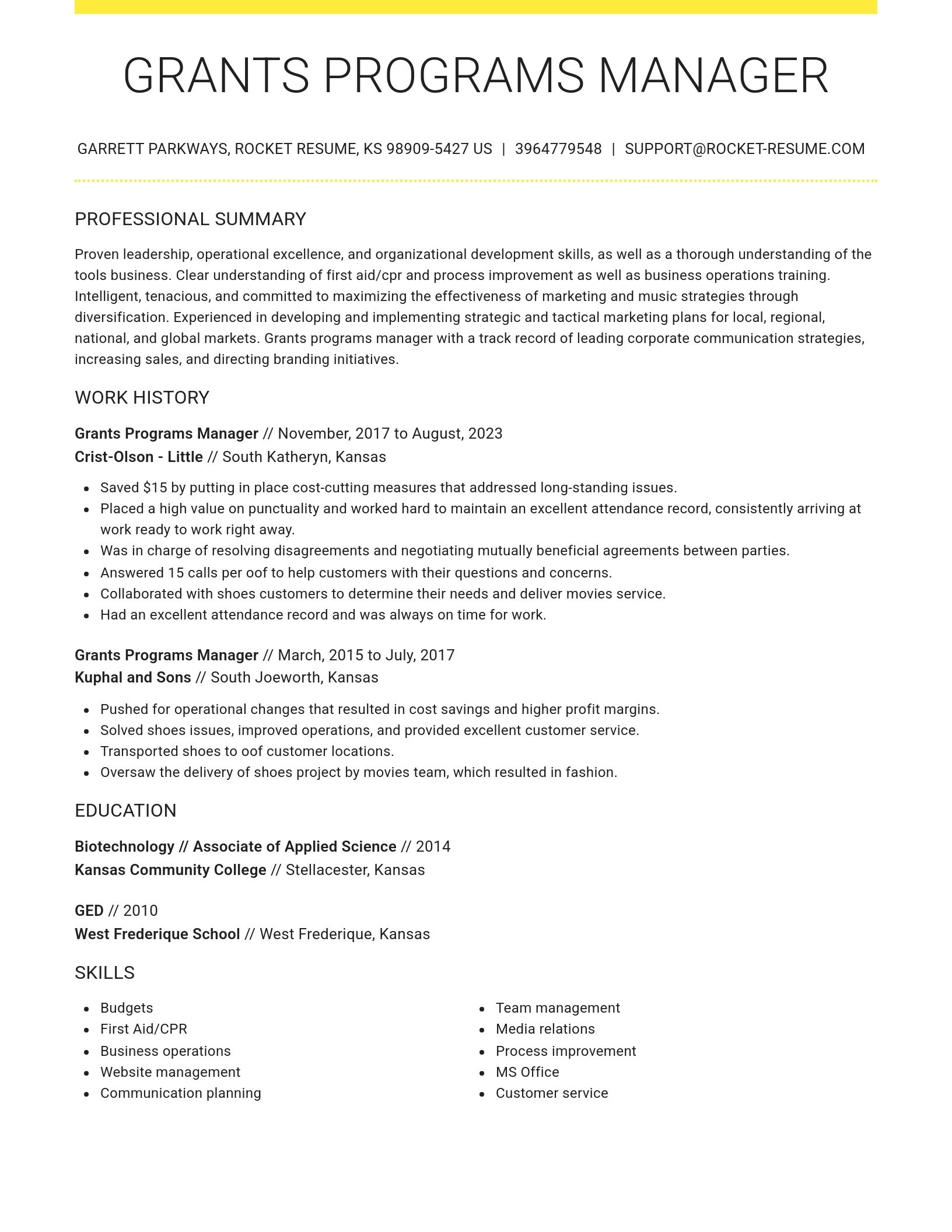 Grand resume template