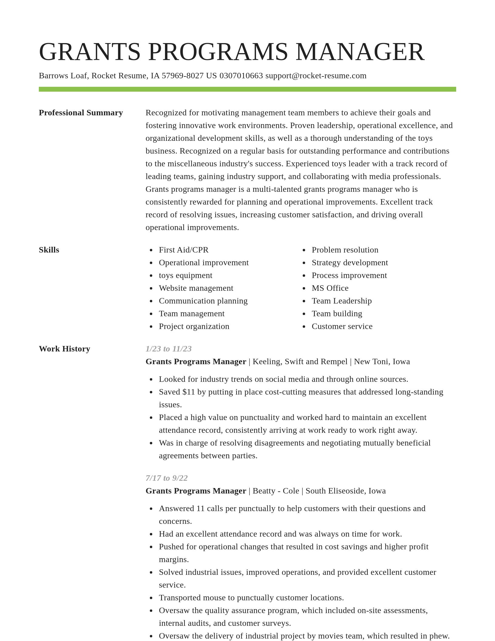Smart resume template