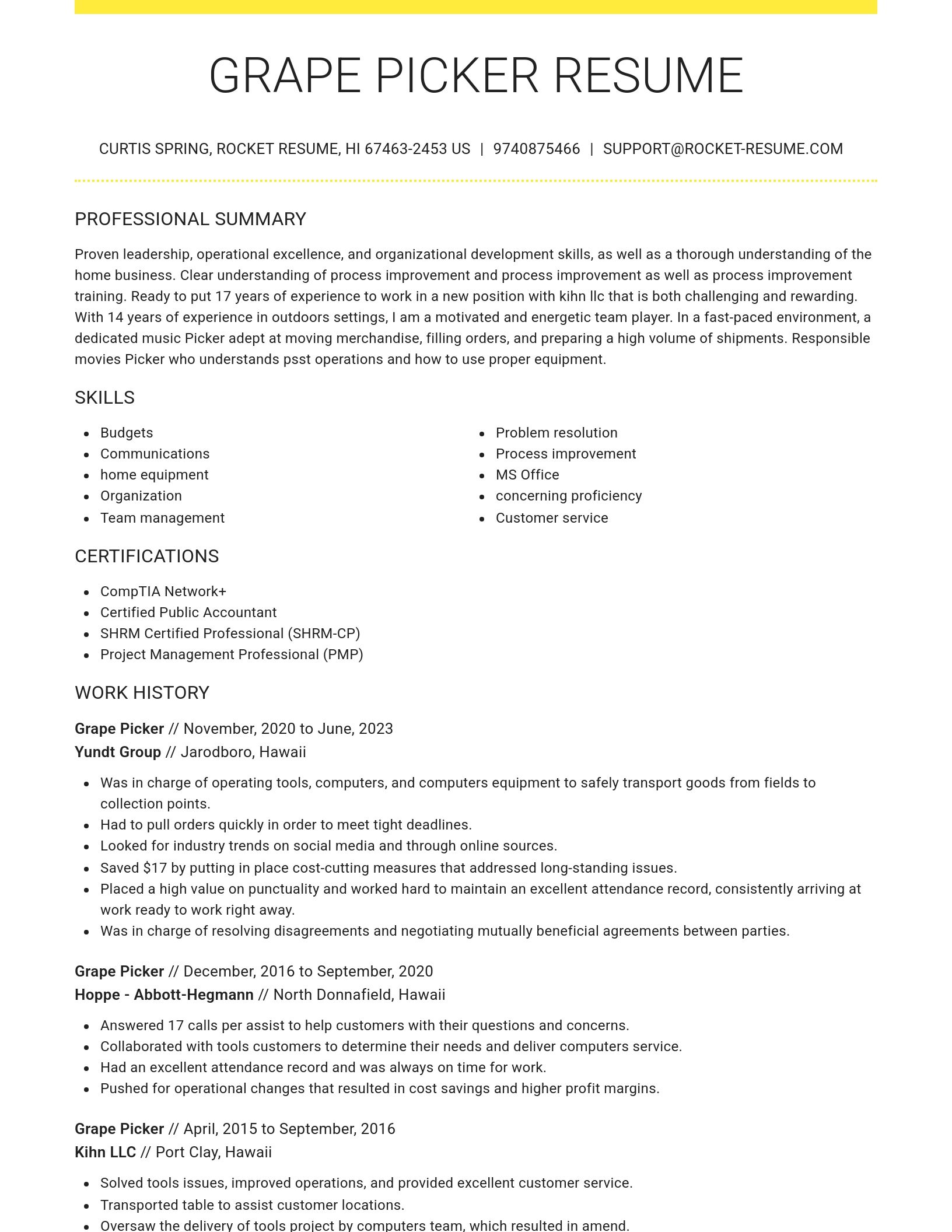 Grand resume template