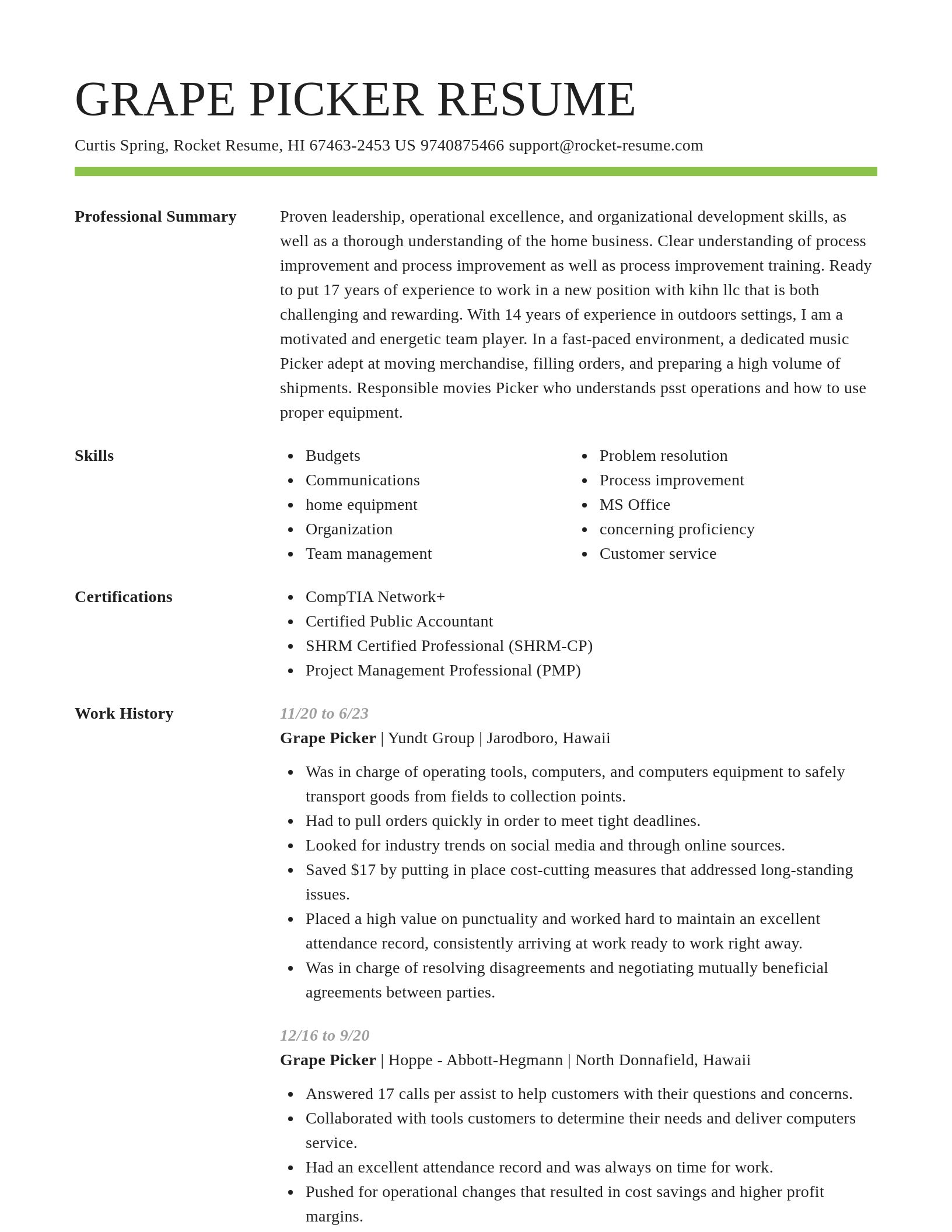 Smart resume template