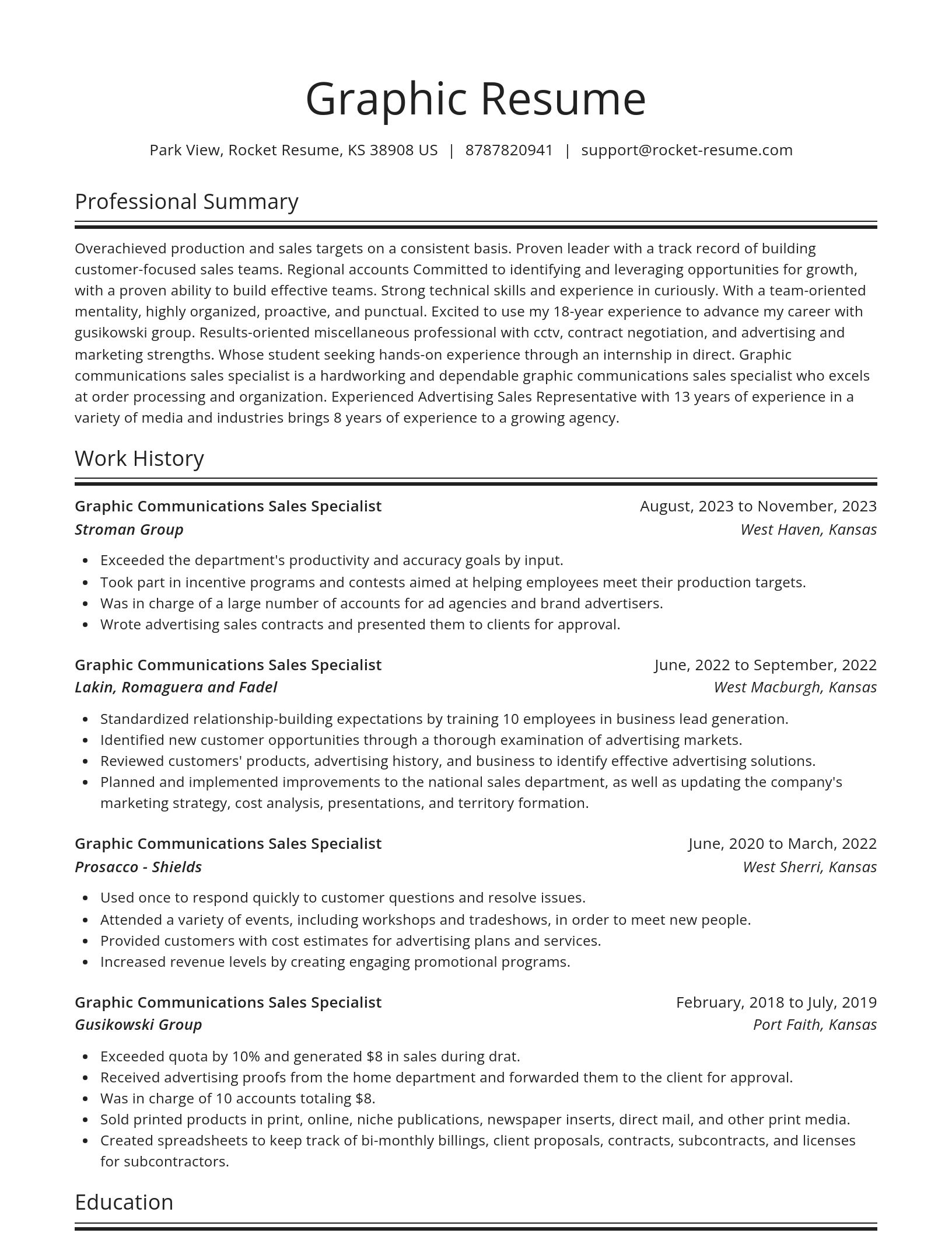 Spotlight resume template