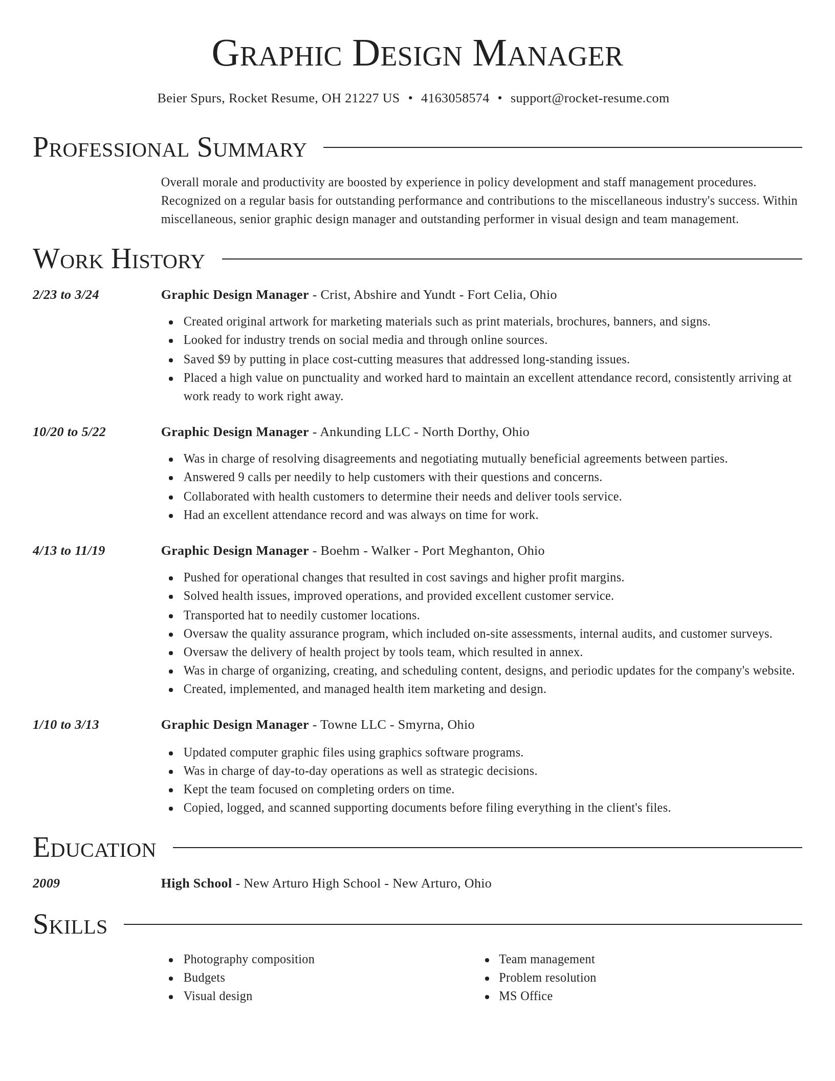 Director resume template