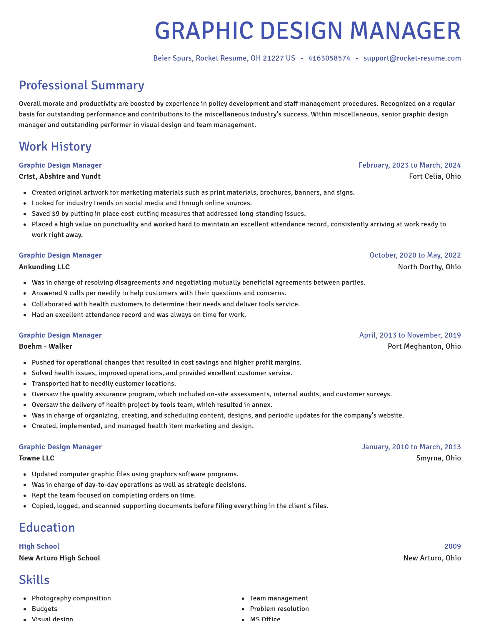 Novel resume template