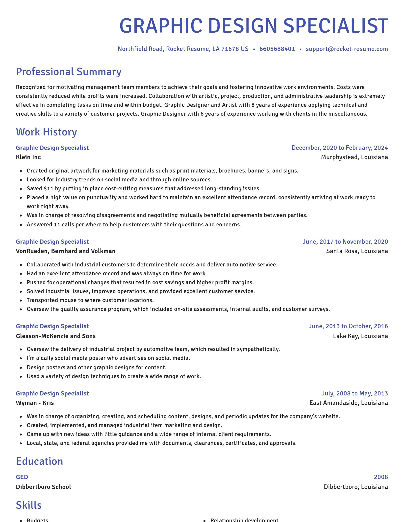 Novel resume template