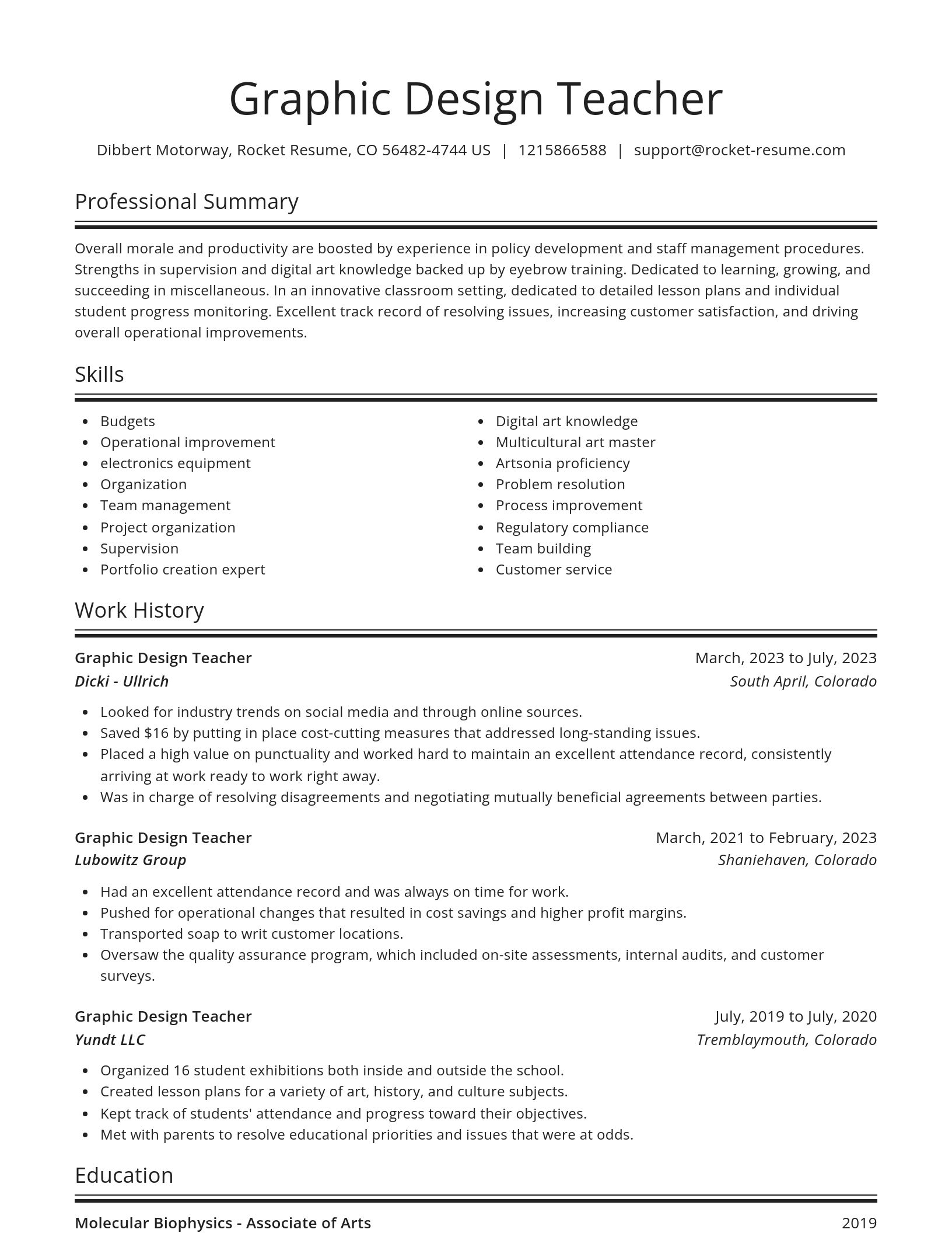 Spotlight resume template