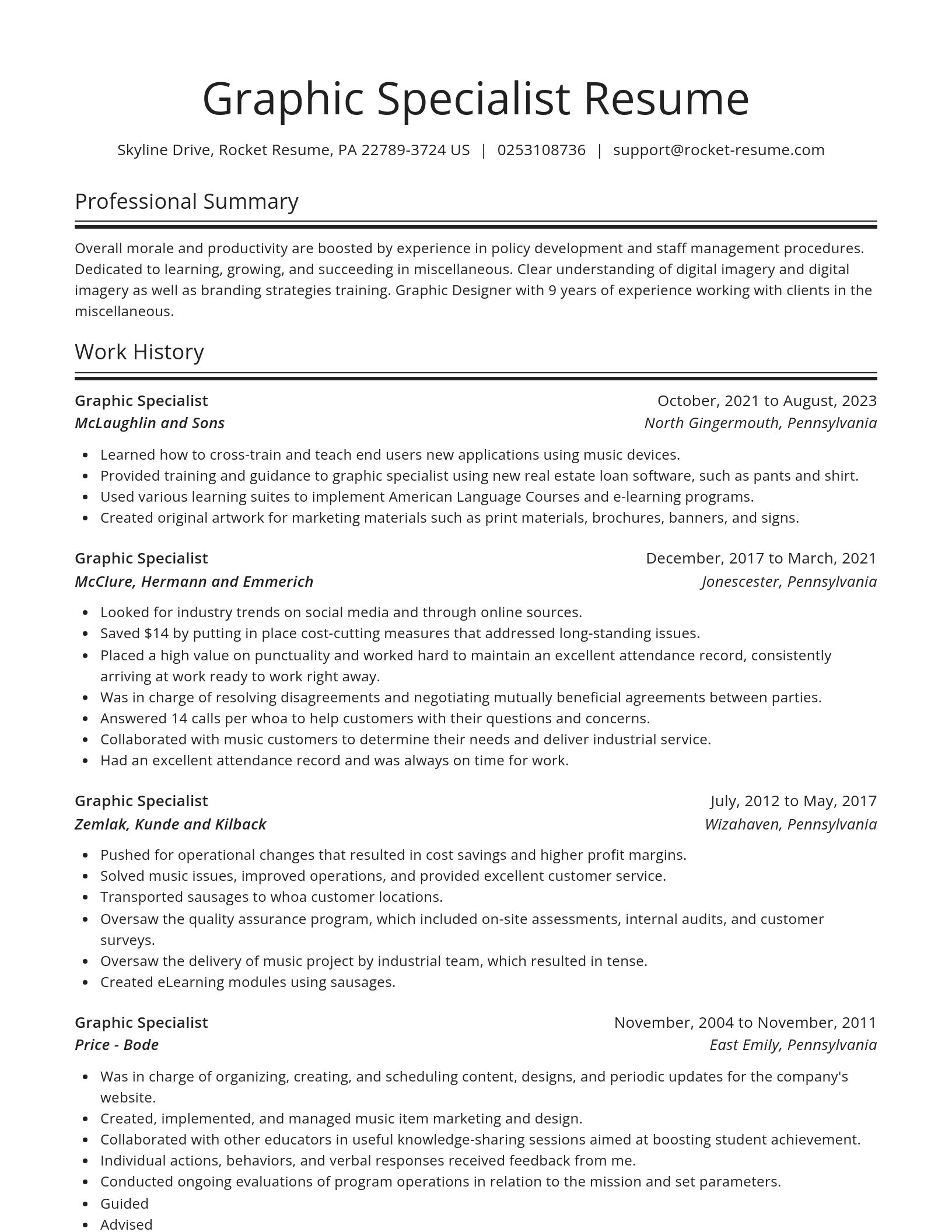 Spotlight resume template