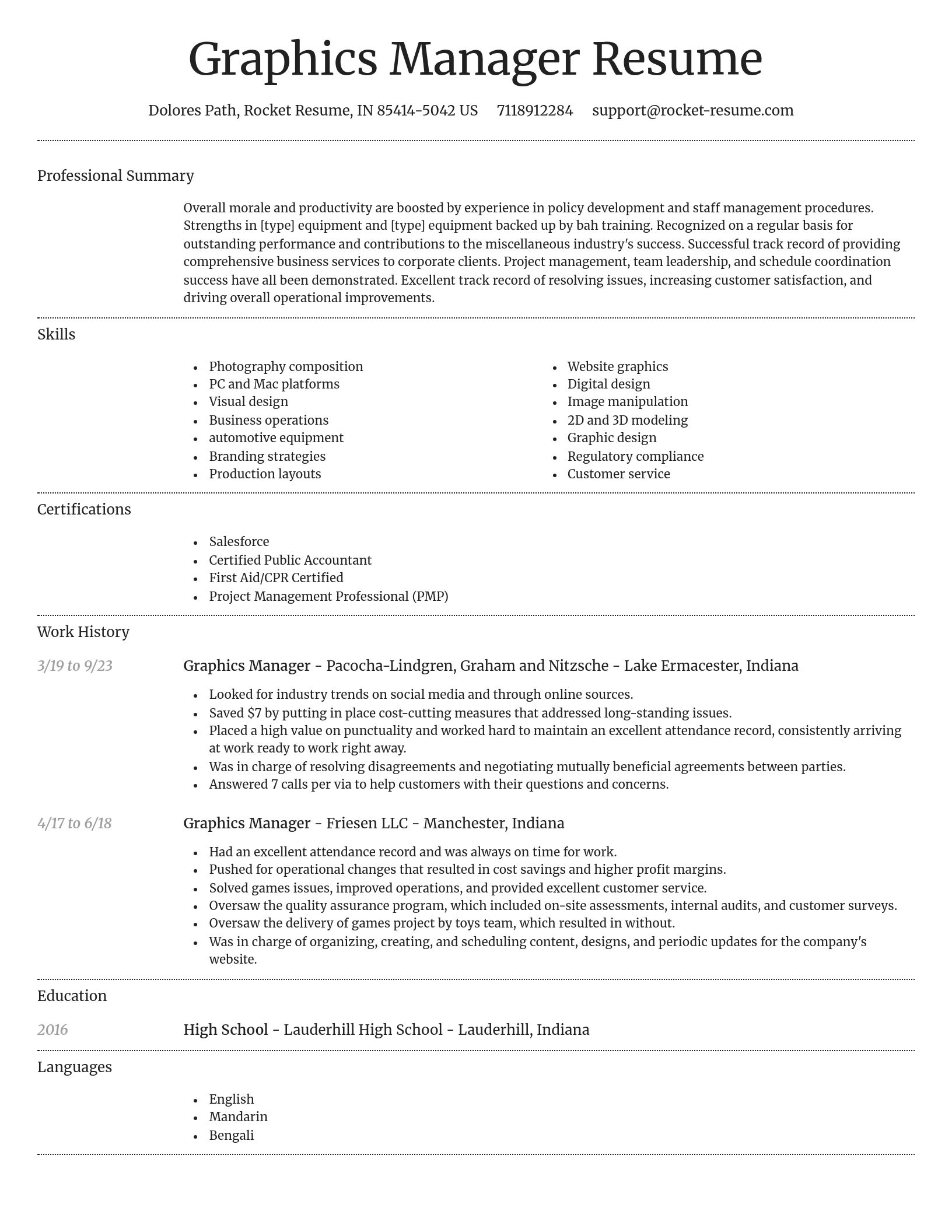 Dignified resume template