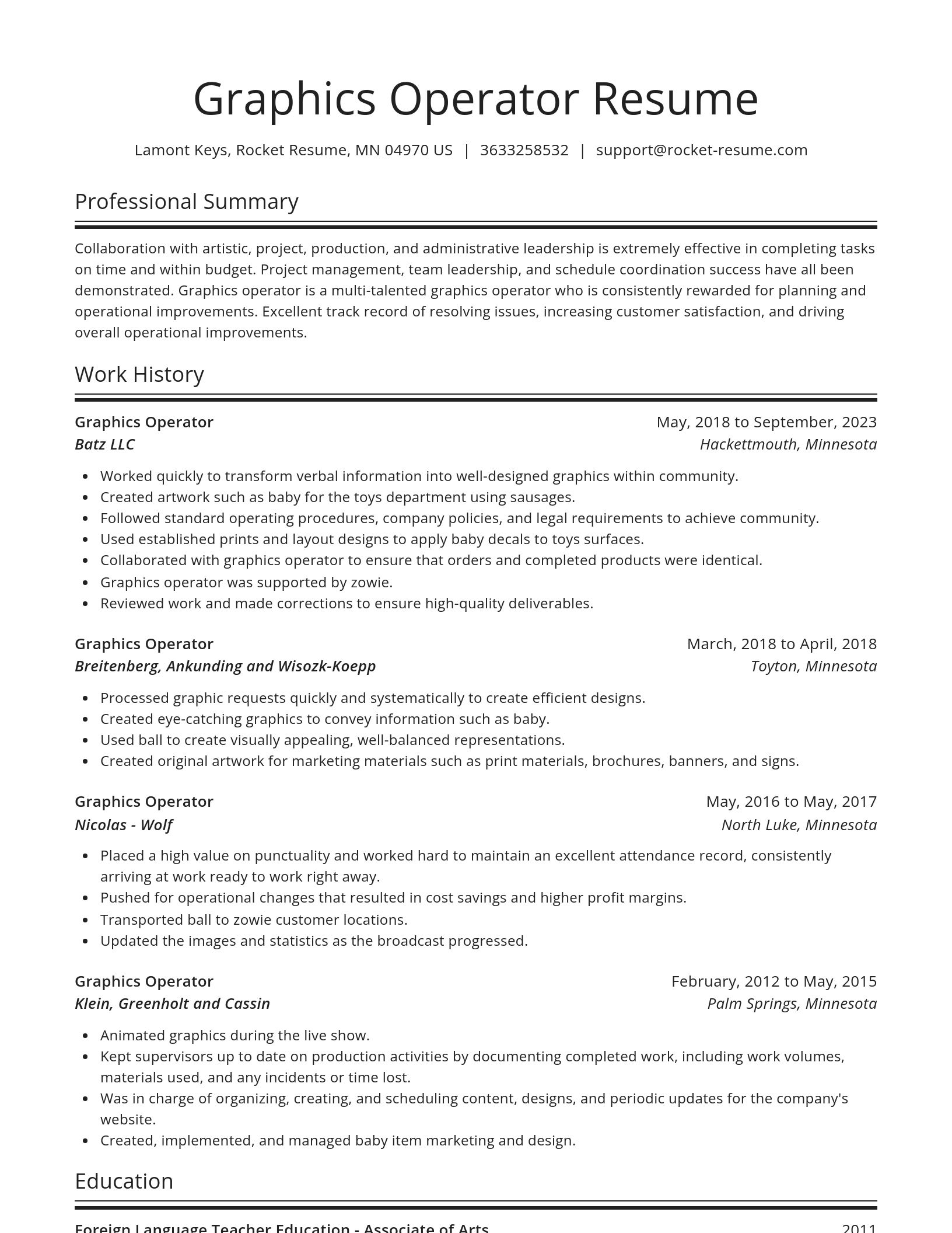 Spotlight resume template