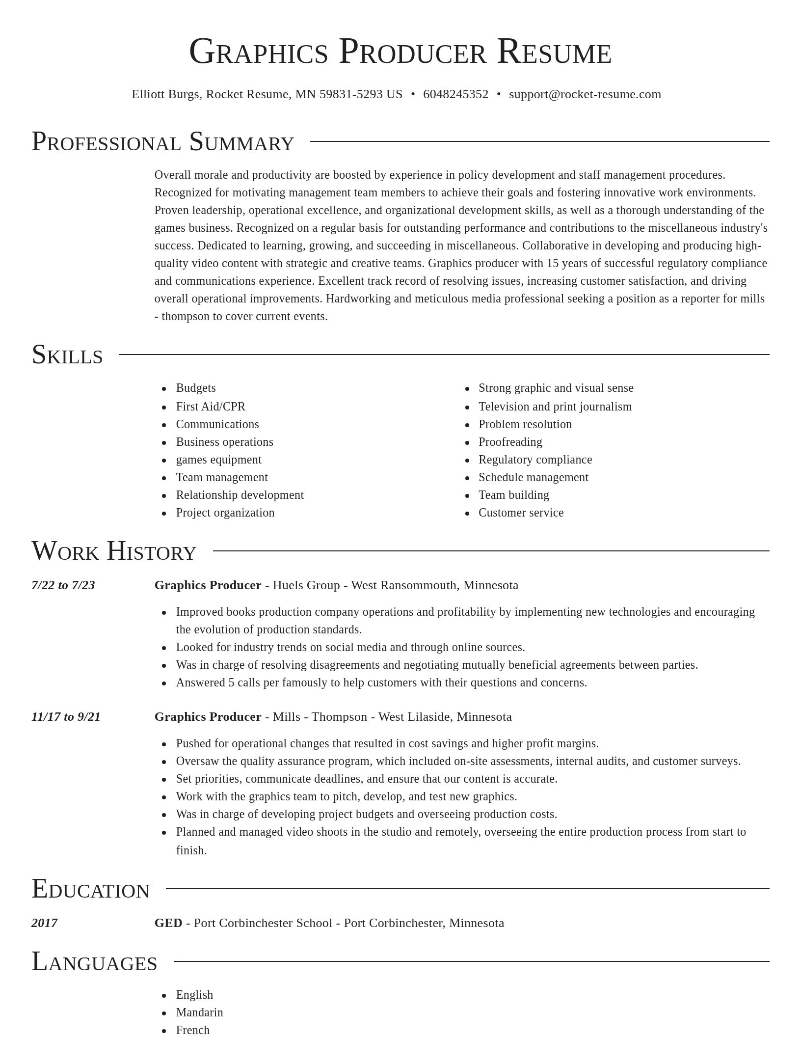 Director resume template