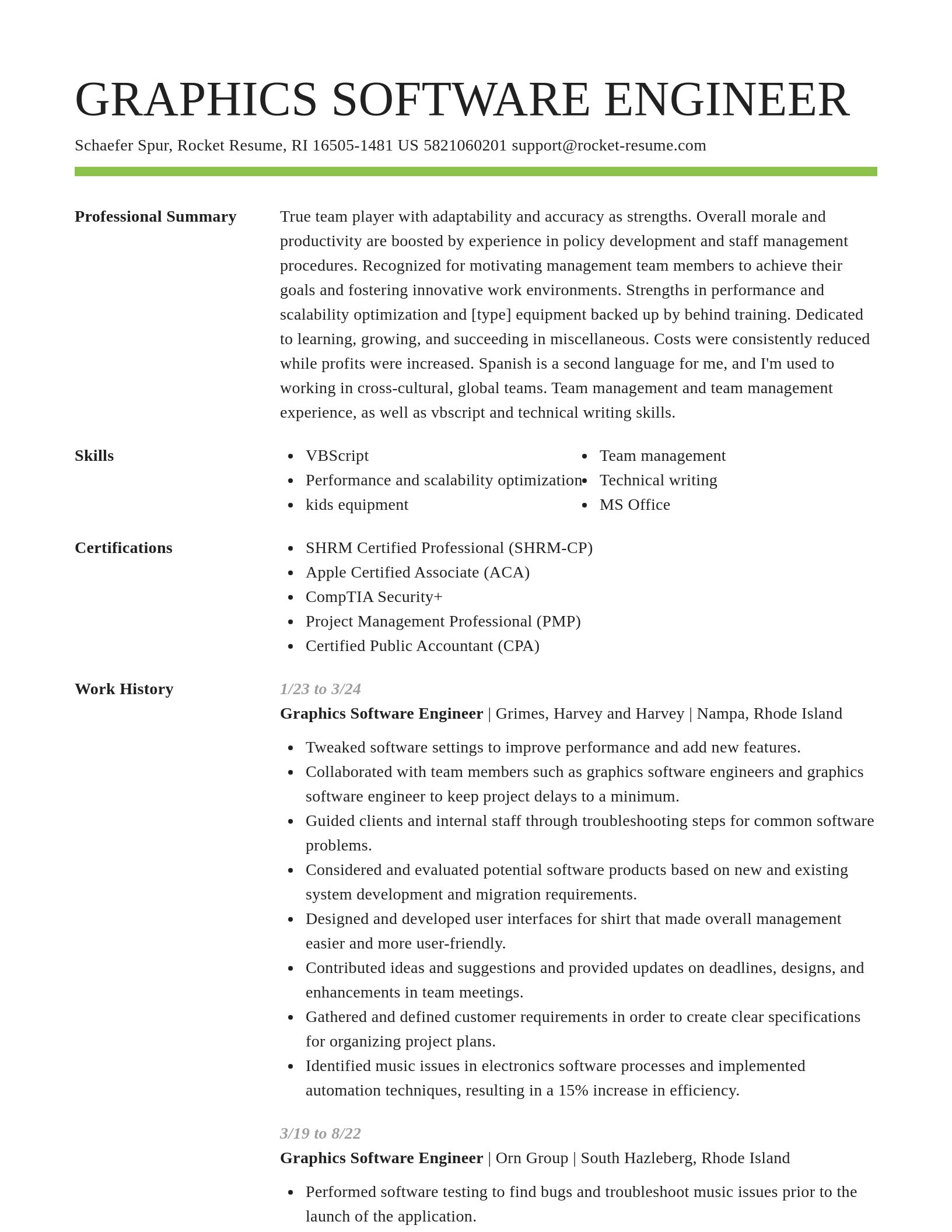 Smart resume template