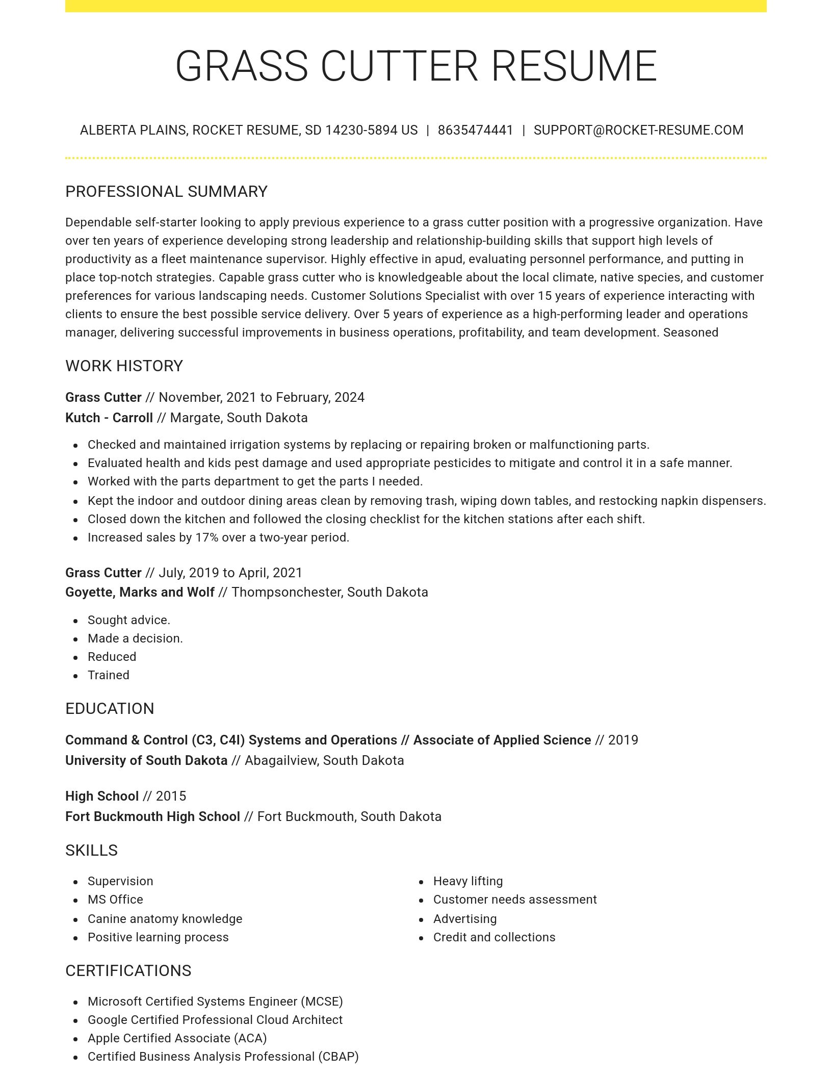 Grand resume template