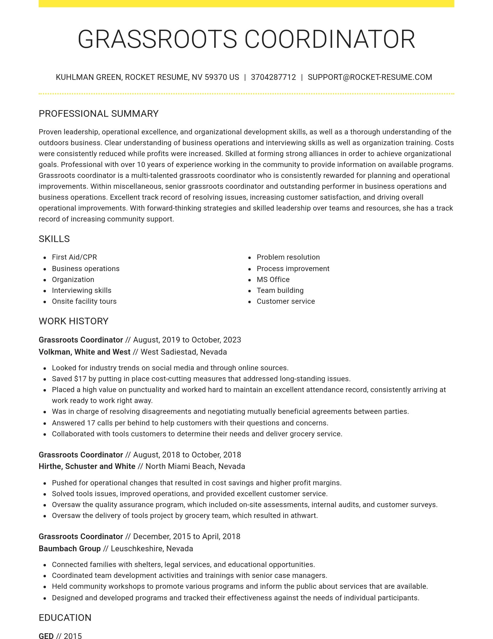 Grand resume template
